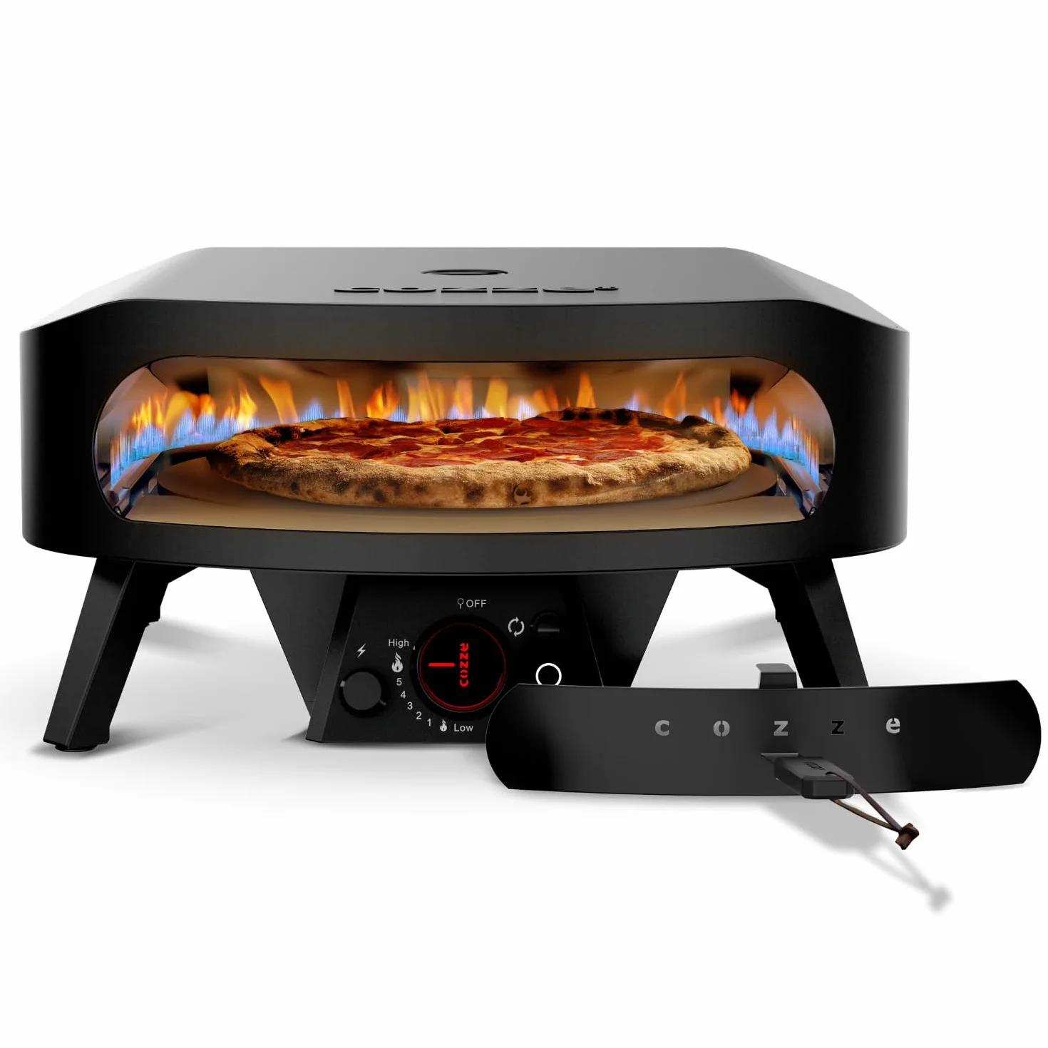Cozze Piec do pizzy gazowy 17" Rotate Black Edition obrotowy kamień z kordierytu 43 cm 8 kW 30 mbar