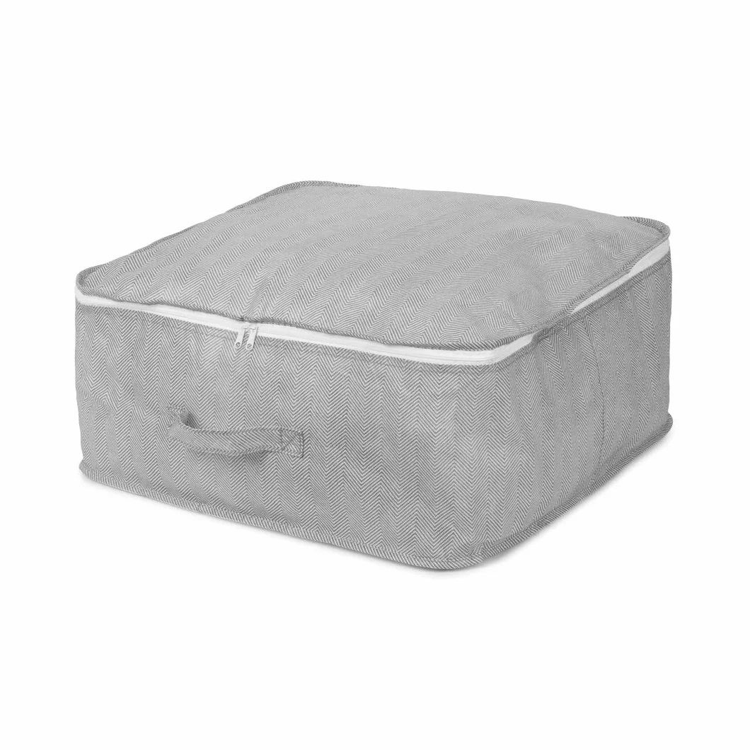 Torba do przechowywania z zamkiem błyskawicznym 46 x 46 x 20,5 cm polipropylen Boston szaro-biała