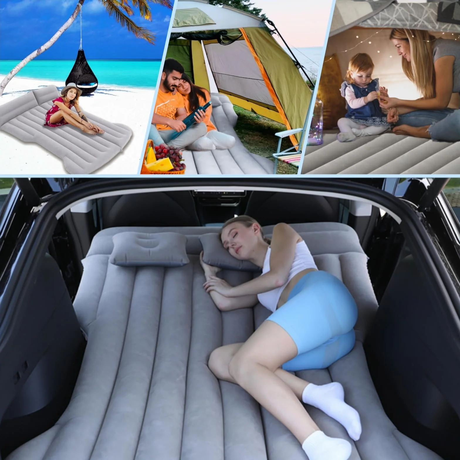 Materac dmuchany do samochodu 130x195x15 cm składany do modelu Y SUV bagażnika