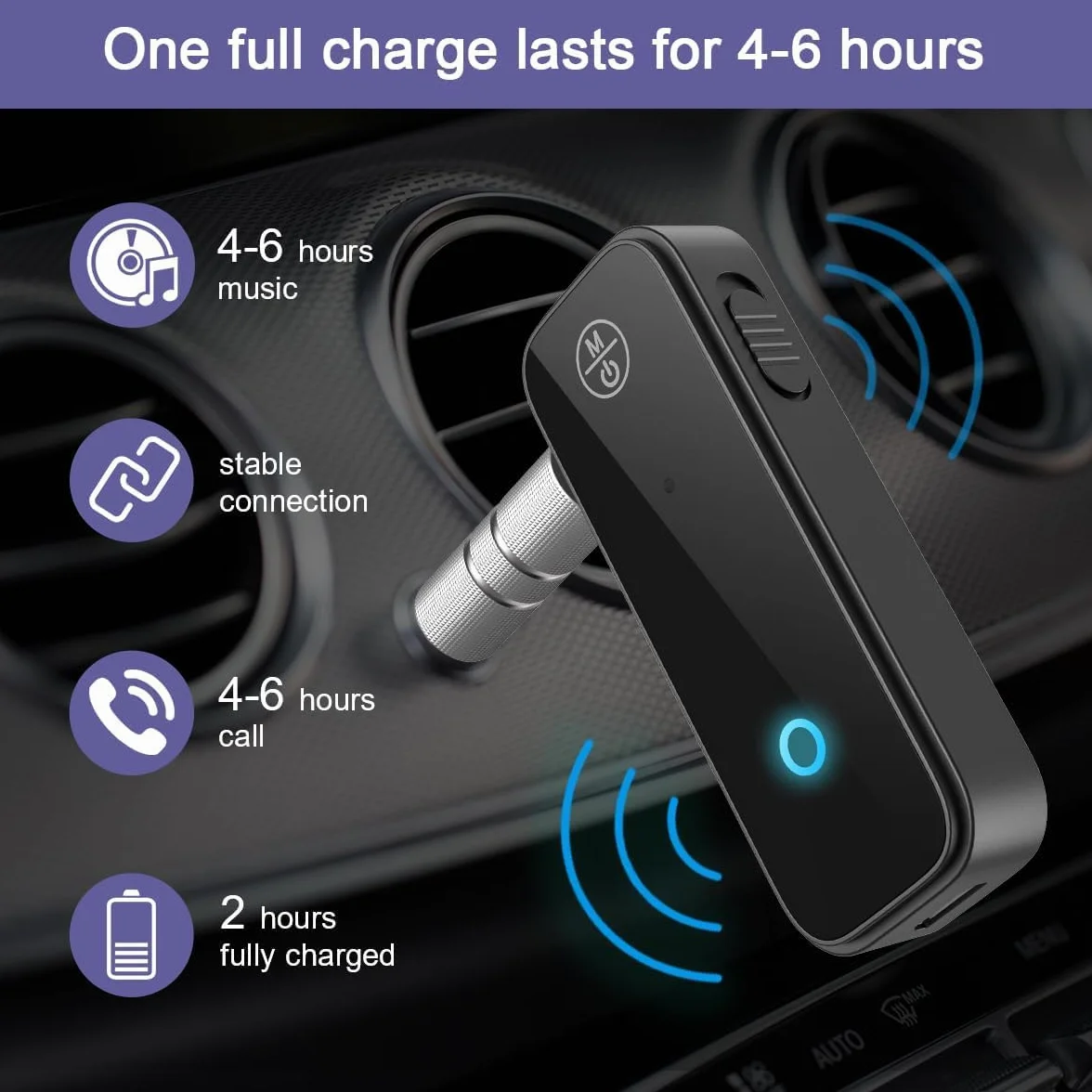 Nadajnik i odbiornik Bluetooth 5.0, bezprzewodowy adapter Bluetooth 2 w 1, 3,5 mm mini bezprzewodowe adapter audio Bluetooth z niskim opóźnieniem, wtyczką i odtwarzaniem dla domu telewizyjnego