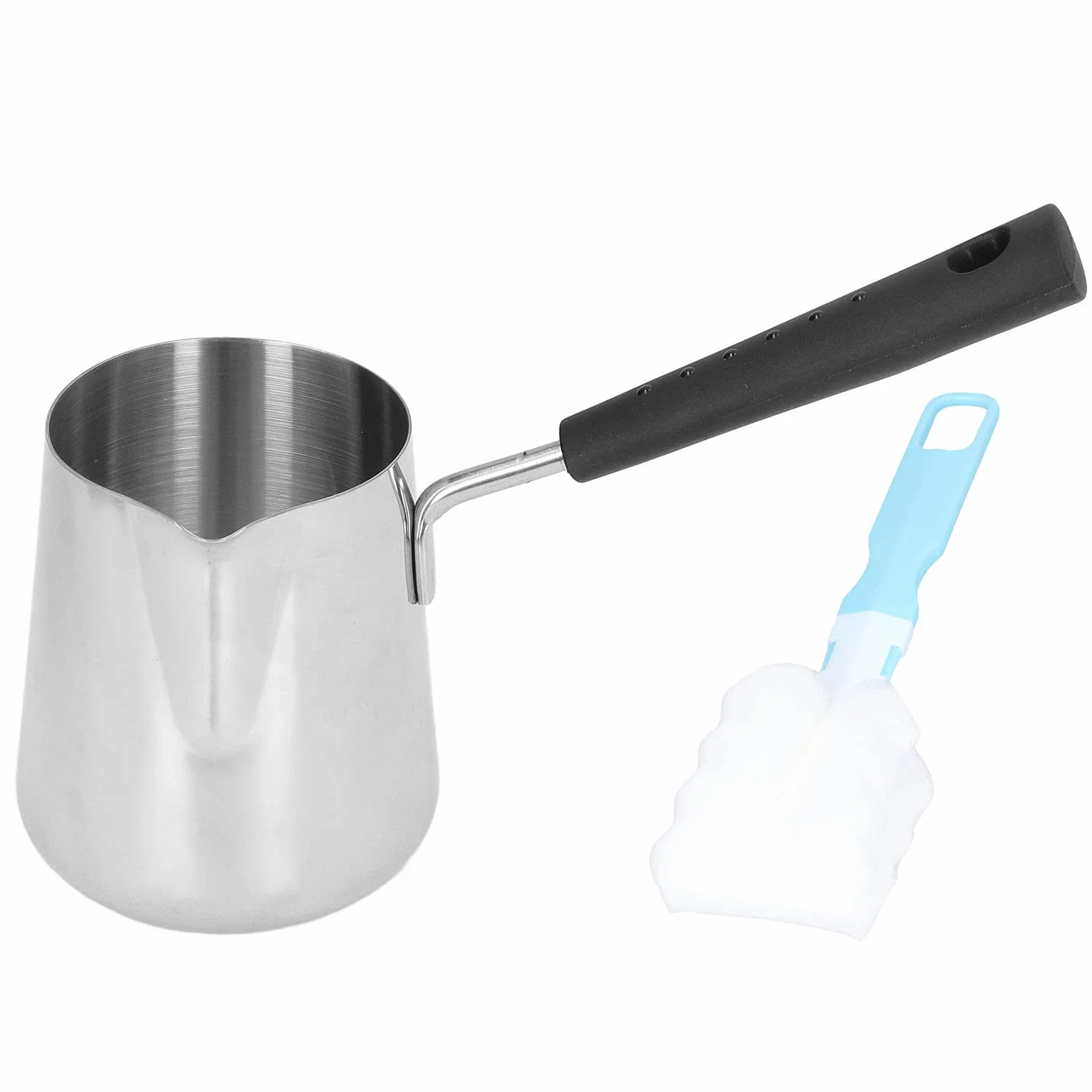 Mini podgrzewacz do masła ze stali nierdzewnej i garnek grzewczy do tureckiej kawy z dzióbkiem, garnek do topienia mleka, odporny na wysokie temperatury uchwyt bakelitowy, idealny do kawiarni w domu