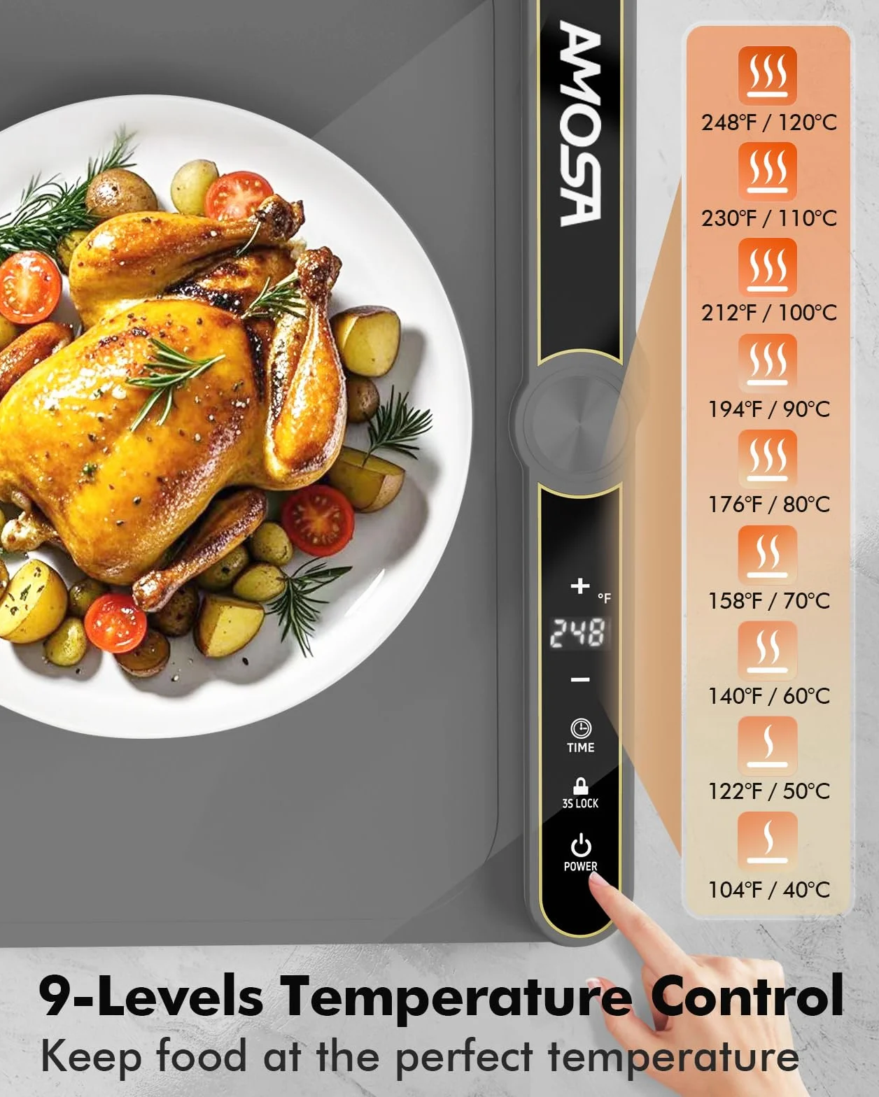 AMOSA Food Warming elektryczna płyta grzewcza