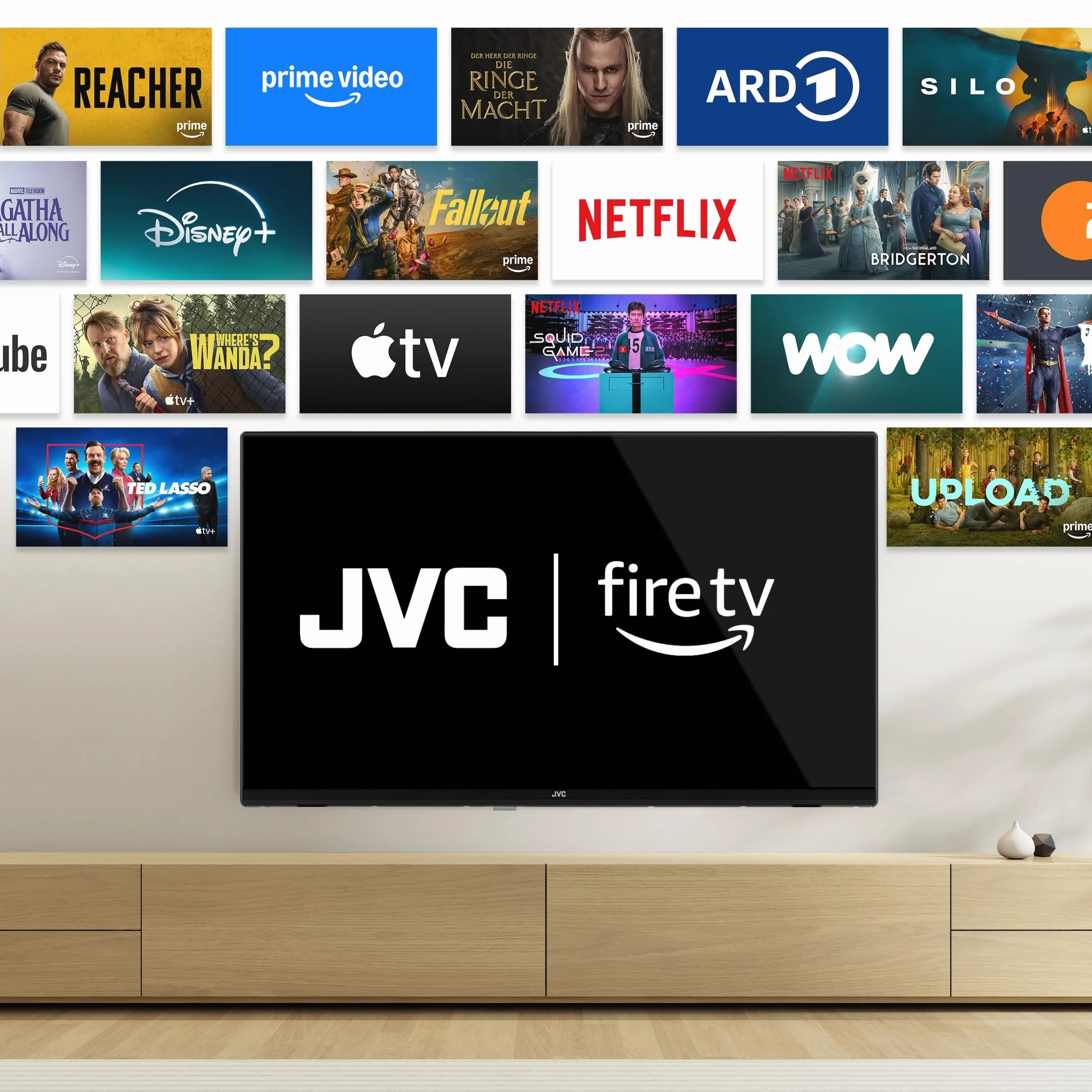 JVC Fire TV LT-24VRH3555 (2026) Fire TV, HD, Smart TV, HDR, sterowanie głosowe Alexa i potrójny tuner LED