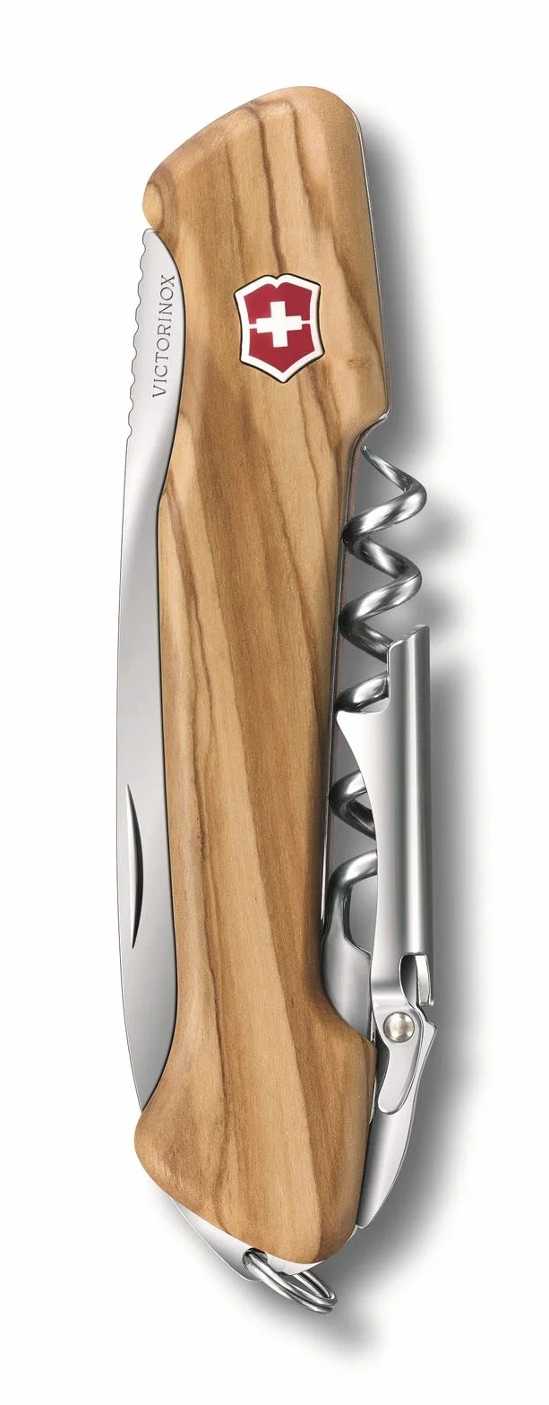 Victorinox Wine Master Taschenmesser, (6 Funktionen, Feststellklinge, Korkenzieher, Kapselheber), Olivenbaumholz