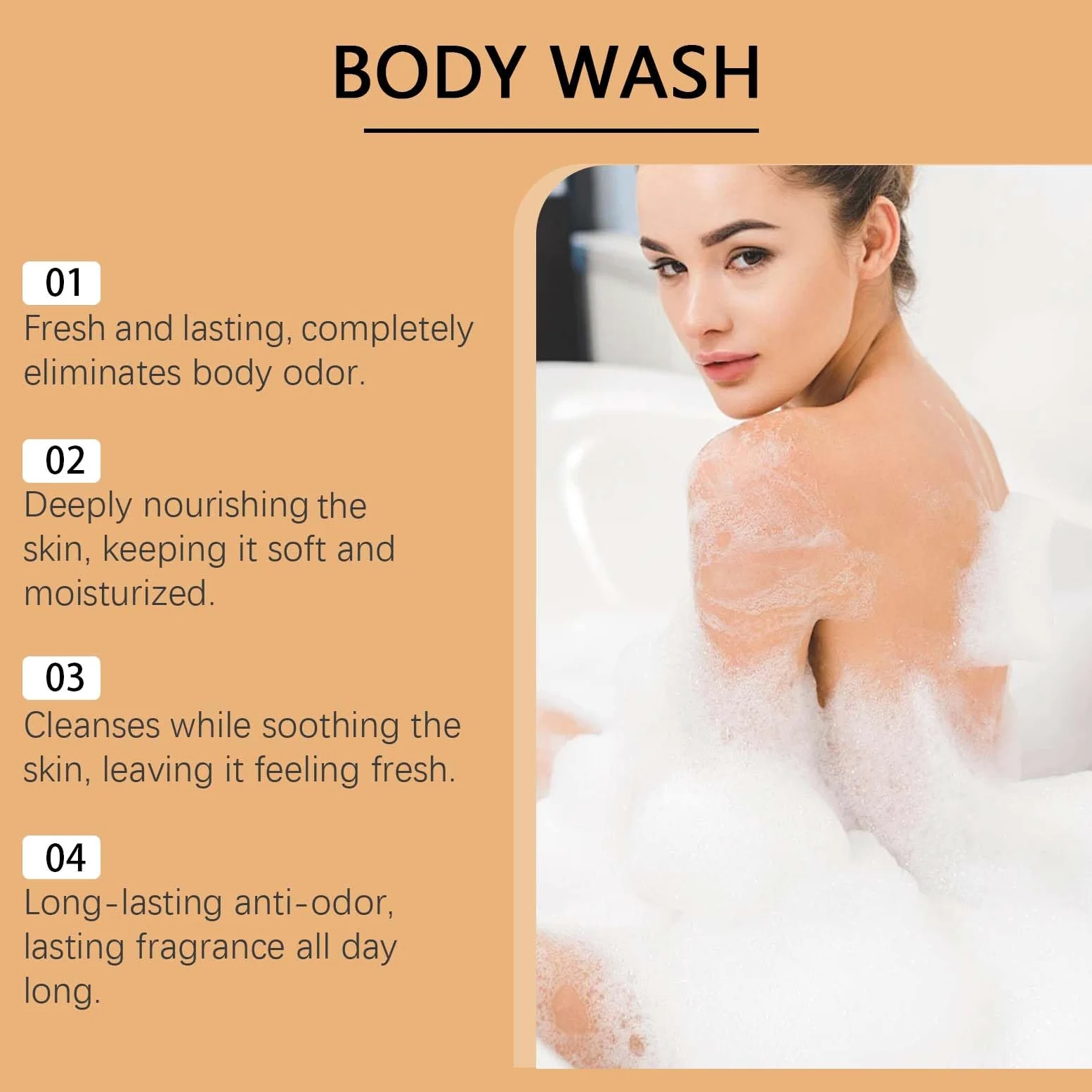 Mydło persimmon Bar Body Wash, naturalny zapach ciała, eliminuje starzenie się zapachów, dezodoryzuje i oczyszcza, delikatne czyszczenie, kontrola zapachu ciała, odświeżający ciało, długi (4 szt.)
