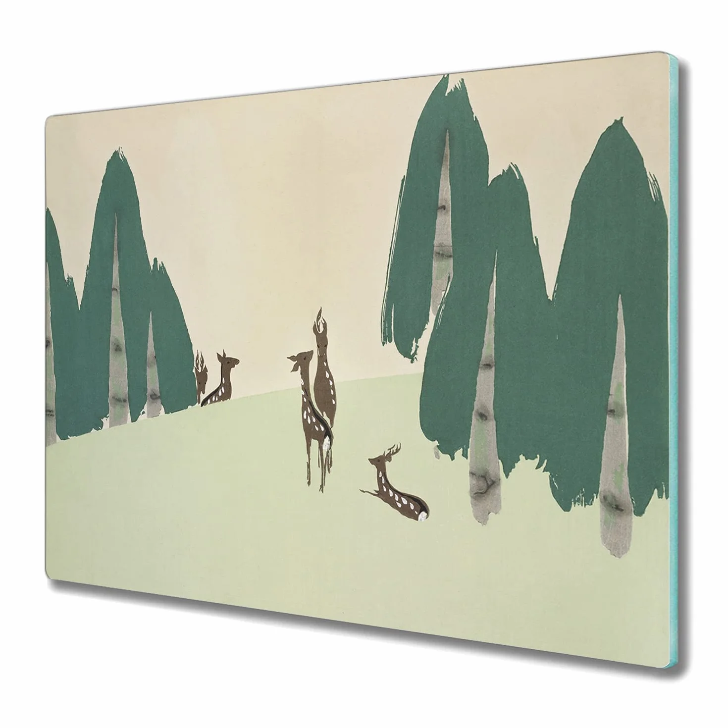 Coloray Deska do krojenia 60x52cm Szklana Do Kuchni Szkło Hartowane Osłona Kuchenna Panel Przeciw Zabrudzeniom Osłona Kuchenki Indukcyjnej - Las zwierzęta