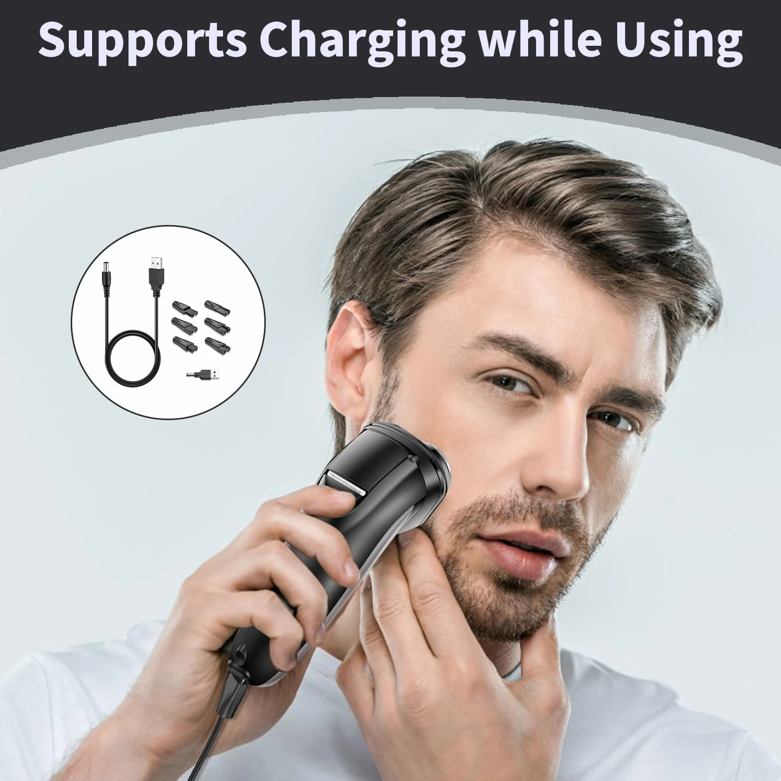 7 sztuk 5 V USB ładowarka do golarki, kabel zasilający USB do maszynki do strzyżenia włosów, zapasowy kabel zasilający do trymera brody, zestaw ładowarek z różnymi adapterami do urządzeń kosmetycznych