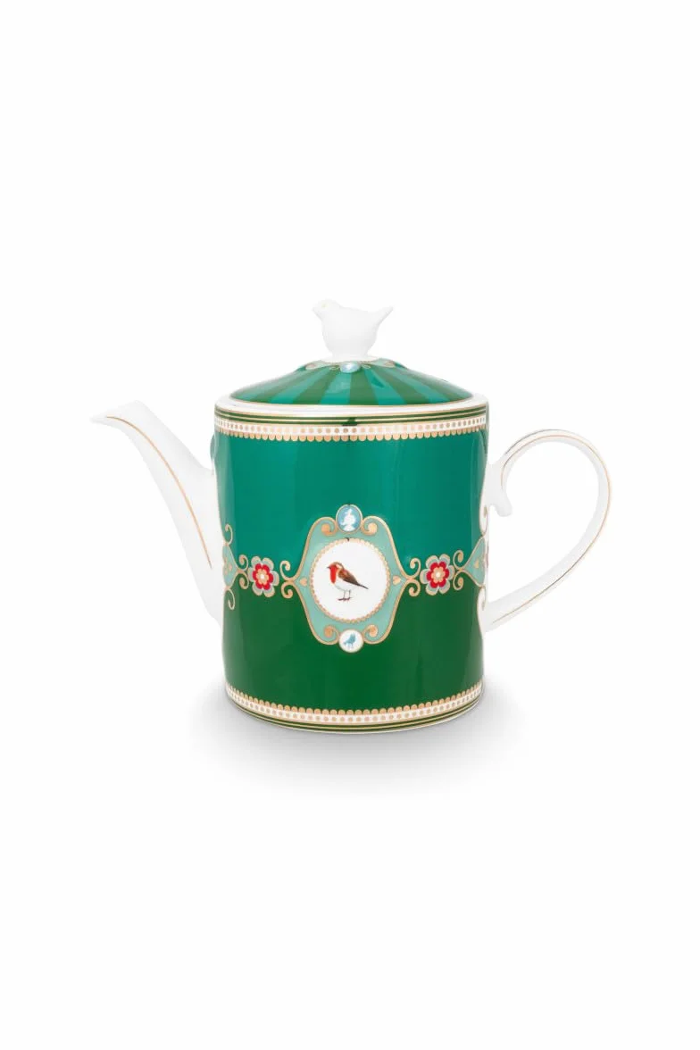 Pip Studio Love Birds Medallion dzbanek do herbaty 1,3 l zielony