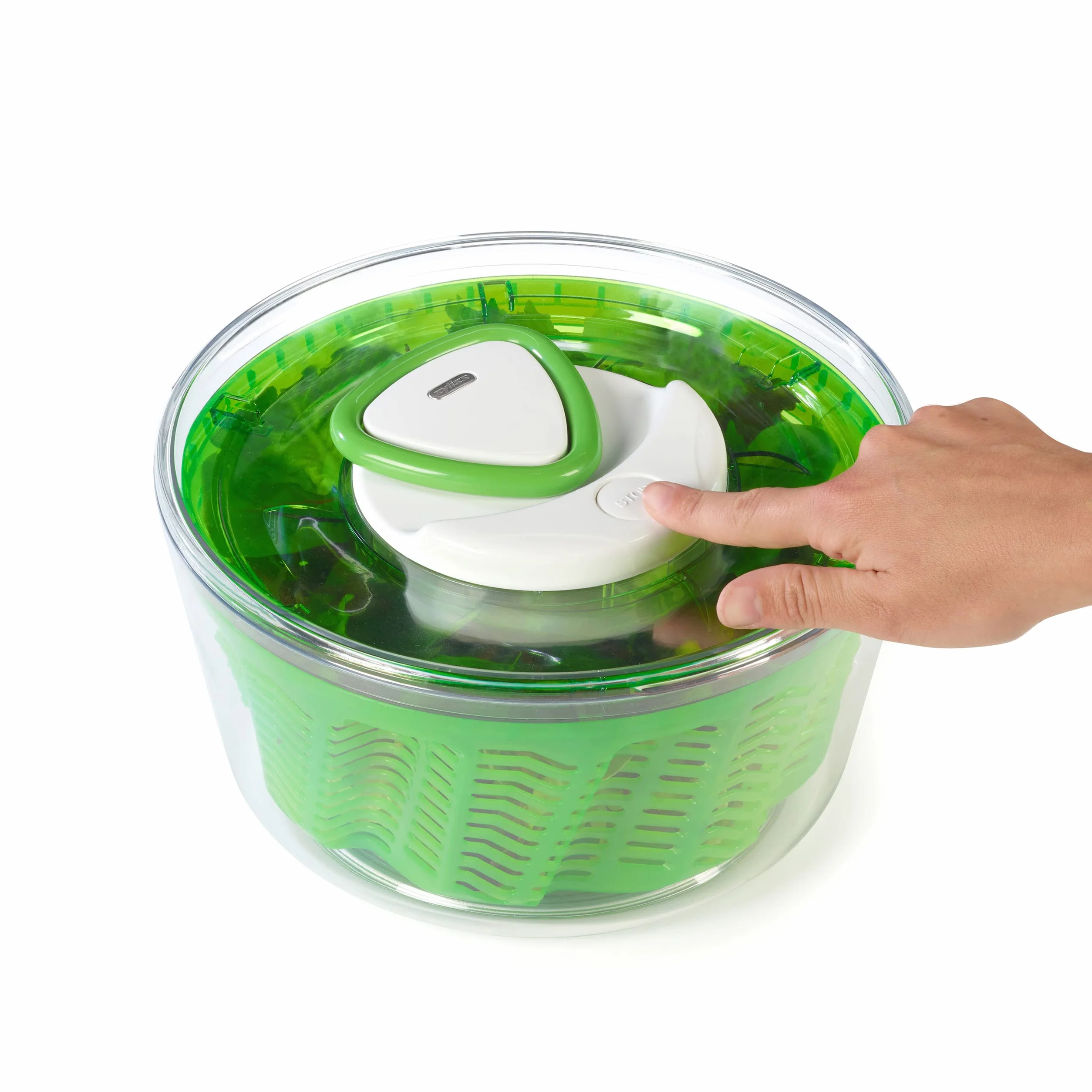 Zyliss Easy Spin 2 Salad Spinner, 3,5 l, plastik, zielony, unikalny AquaVent™/chowany przewód i system hamulcowy/antypoślizgowa podstawa/łatwe czyszczenie