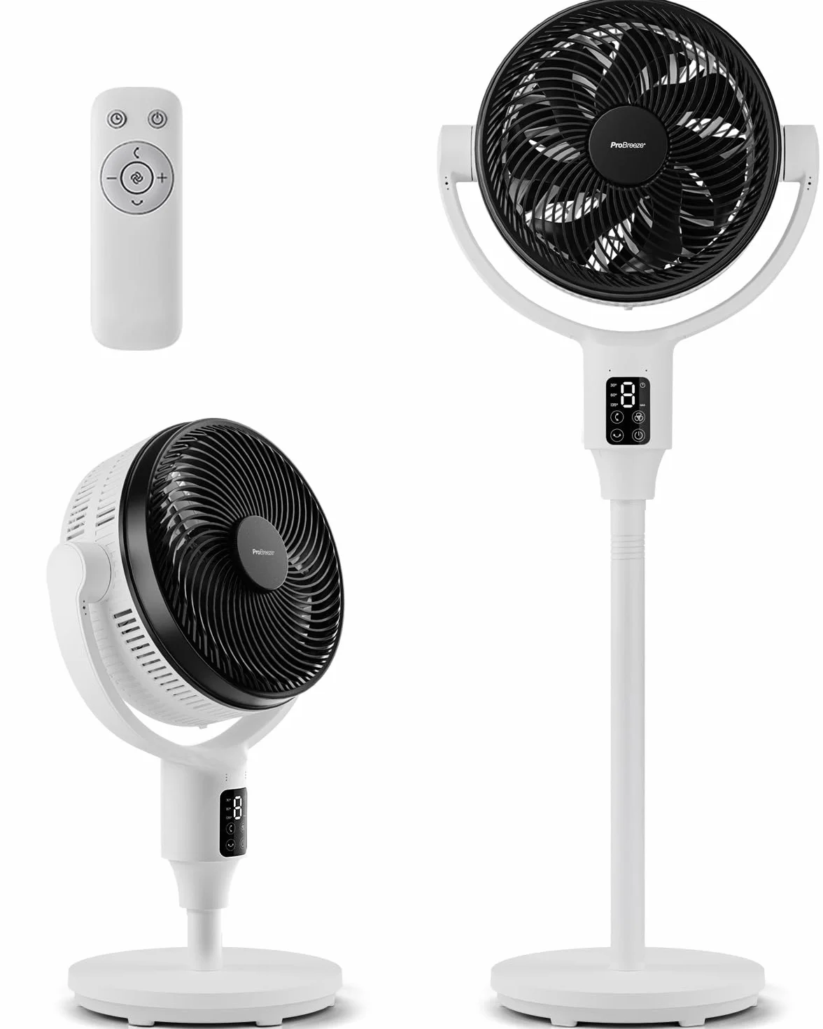 Pro Breeze AirFlo 111 cm wentylator stojący hybrydowy cichy 29 dB LED aplikacja pilot