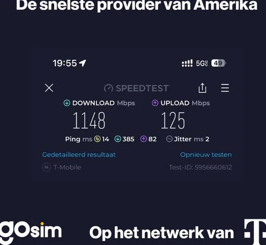 GoSIM Unlimited 5G Internet in Amerika - eSIM USA - Data SIM-kaart VS - SIM-kaart Verenigde Staten - SIM-kaart USA Unlimited Data (30 dagen)