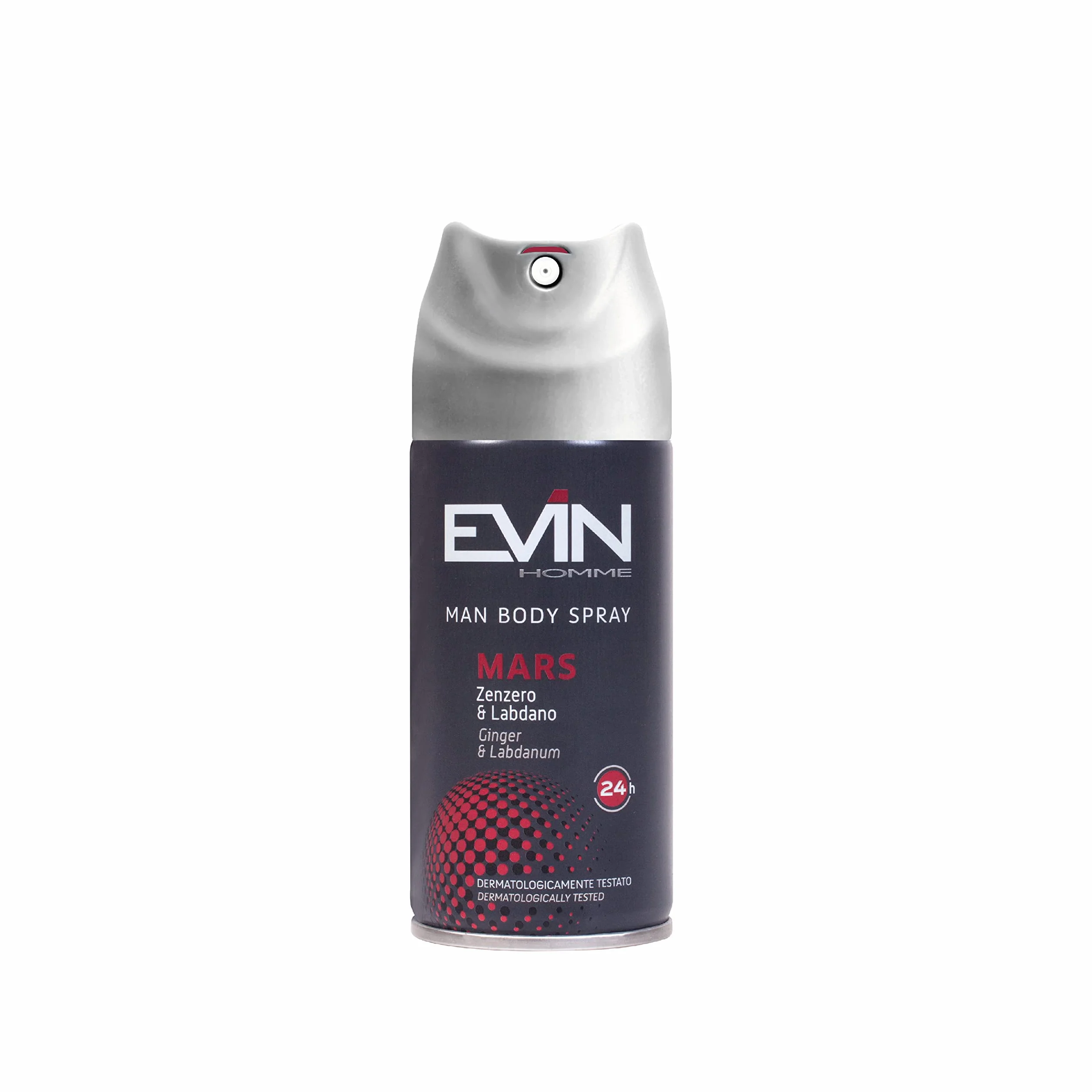 EVIN HOMME | 24 Dezodoranty Męskie Spray, Imbir i Labdano, Trwałość 24h, 150 ml
