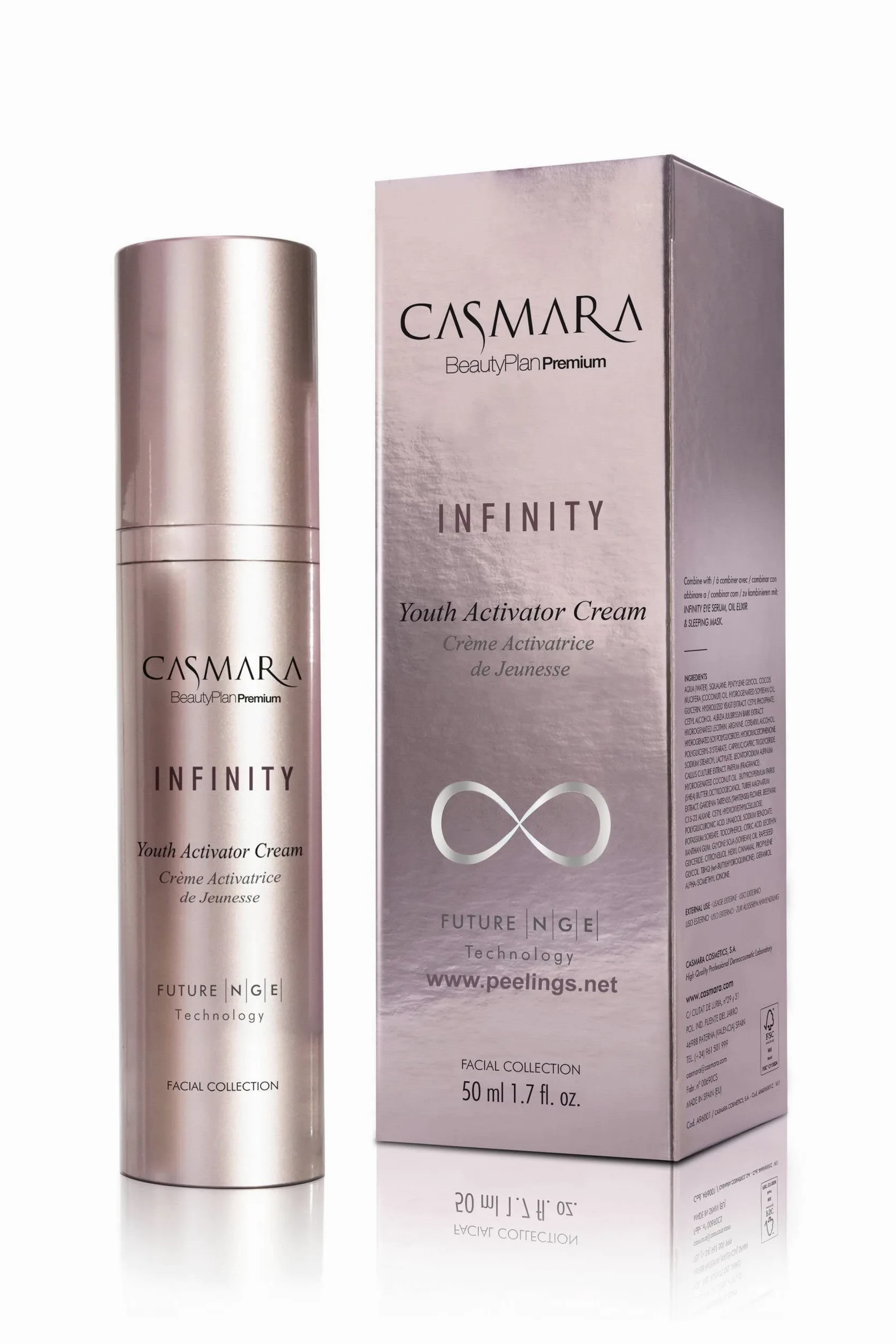Casmara, krem do twarzy Infinity 50 ml - natychmiastowy efekt liftingu, odmładza dojrzałą skórę i zwalcza głębokie zmarszczki