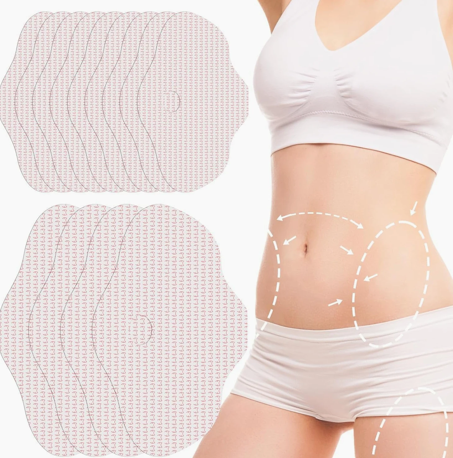 Plastry wyszczuplające brzuch, plaster odchudzający tłuszcz - naturalna formuła kofeiny zielona herbata, dyskretne kleje - antycellulitowa plaster Detox - 50 plastrów Detox