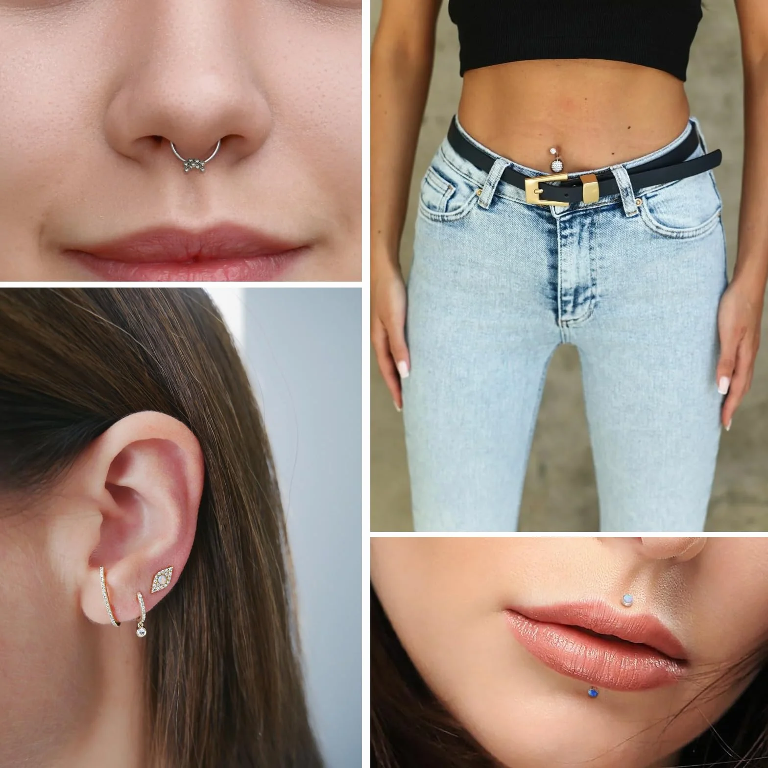 5 sztuk igieł do piercingu, zestaw do piercingu z osłonami rurowymi, piercing do uszu, nosa i ust