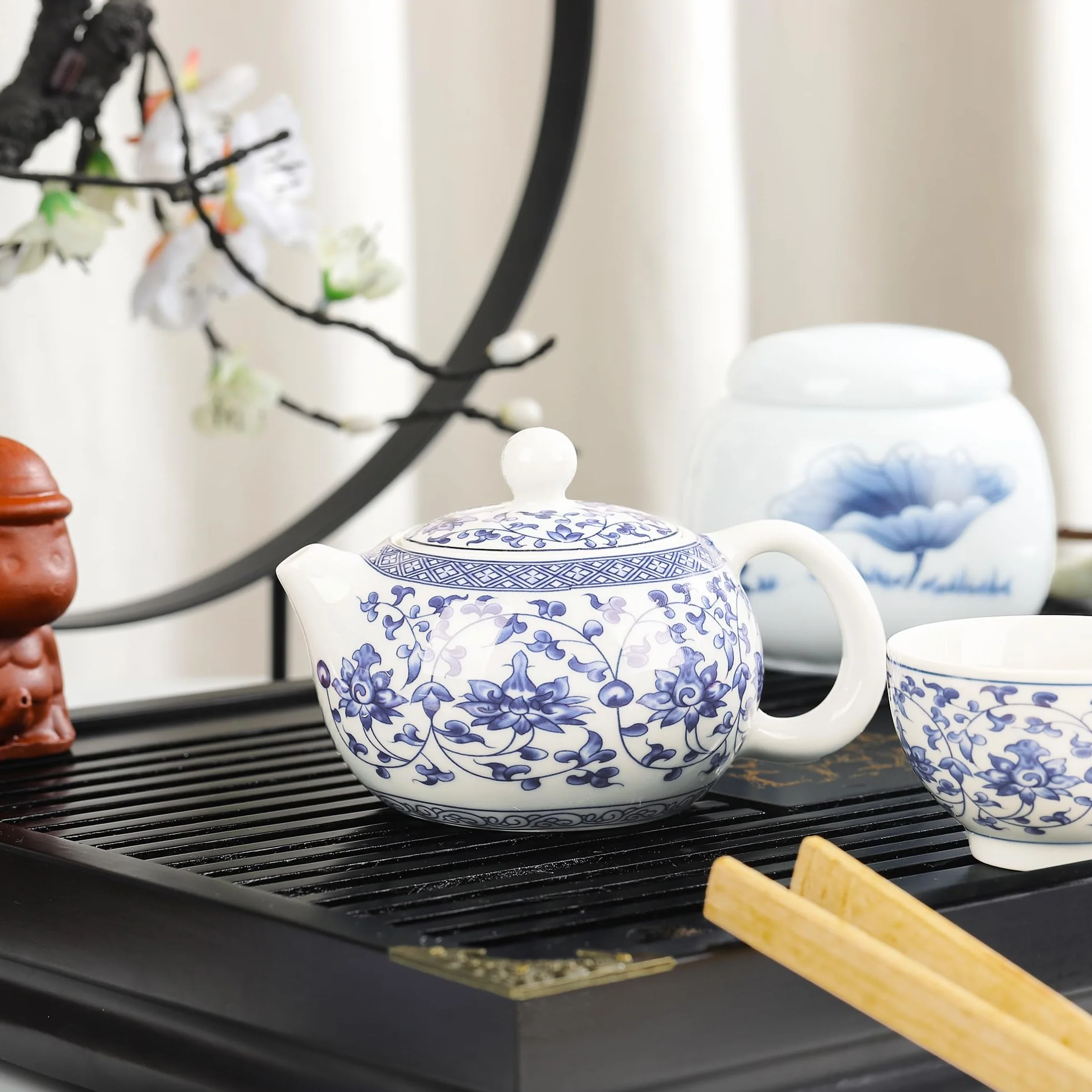 Zestaw do herbaty Gongfu 20 szt. porcelanowy czajniczek filiżanki taca