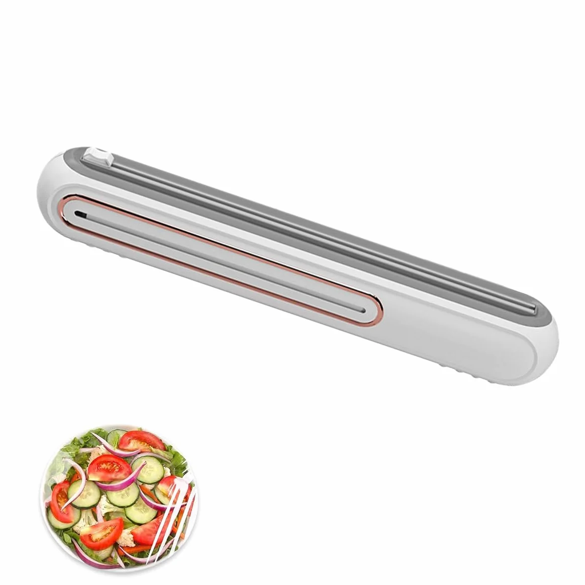 Magnetyczny dozownik folii spożywczej, dozownik folii magnetycznej, gładkie oddzielanie, krajalnica do folii spożywczej, do folii spożywczej, papieru do pieczenia i folii aluminiowej, biały