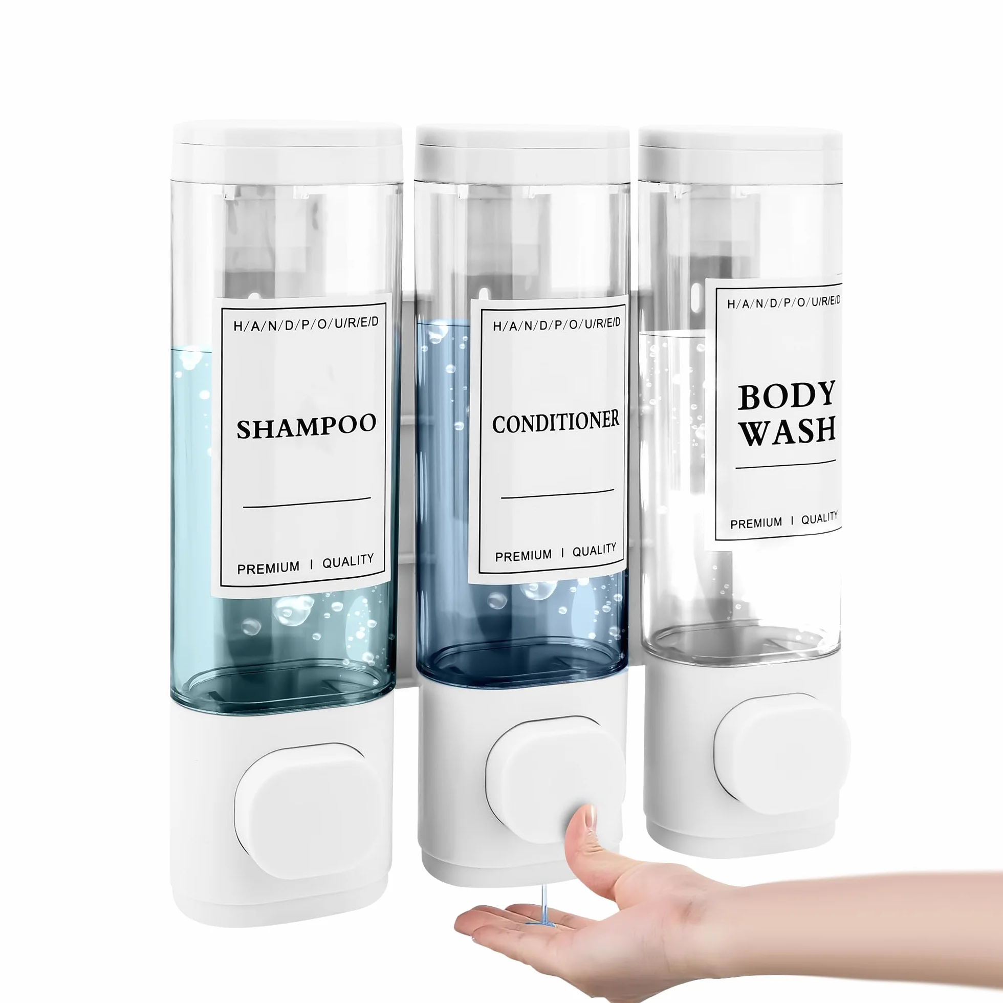 Dozownik mydła naścienny potrójny ABS 300ML*3 biały do łazienki