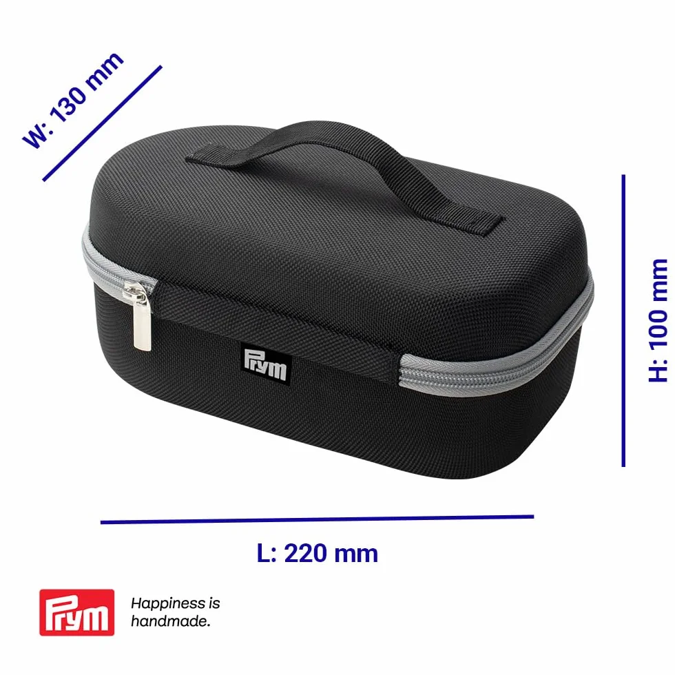 Prym Mini żelazko parowe 400 W regulowana temperatura 110-240 V czarne z silikonową półką i etui