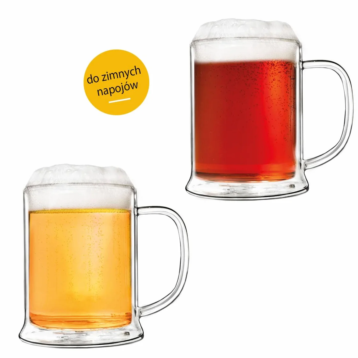 Creano Szklanka do Piwa Podwójne Ścianki 500 ml Termiczna Kufel