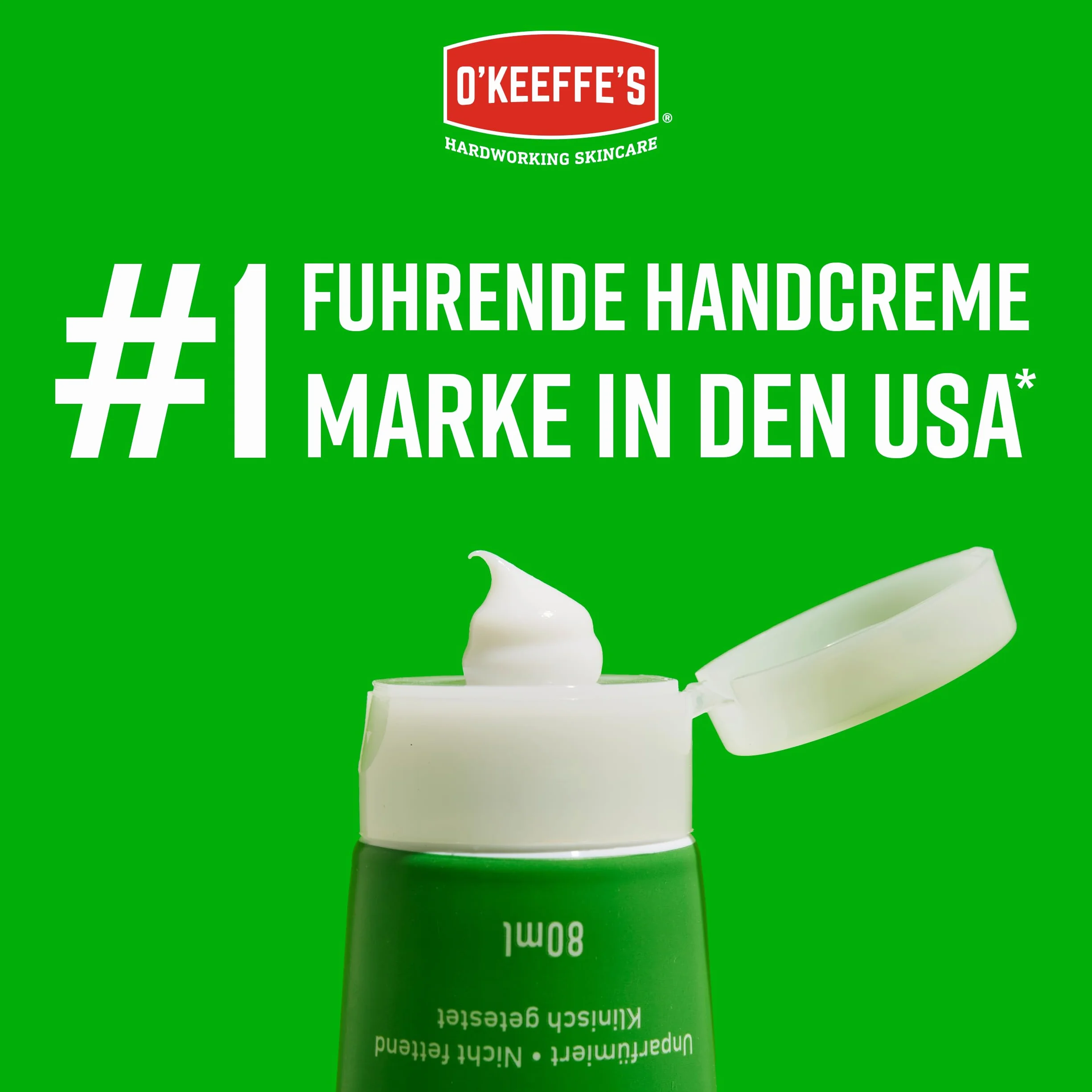 O'Keeffe's Working Hands tubka 80 ml, 2 sztuki – krem do rąk do ekstremalnie suchych, popękanych dłoni, błyskawicznie zwiększa nawilżenie, tworzy warstwę ochronną i zapobiega utracie wilgoci
