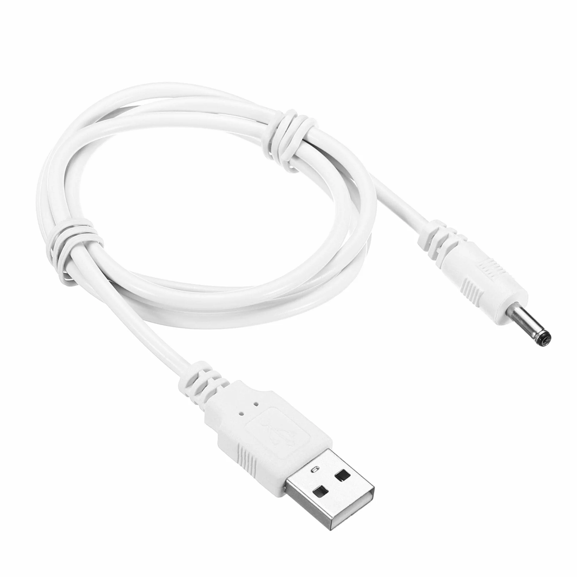 map sourcing USB męski do DC 3,5 x 1,35 mm męski kabel zasilający 100 cm kabel do ładowania lampka nocna mini wentylatory, biały opakowanie 1 szt