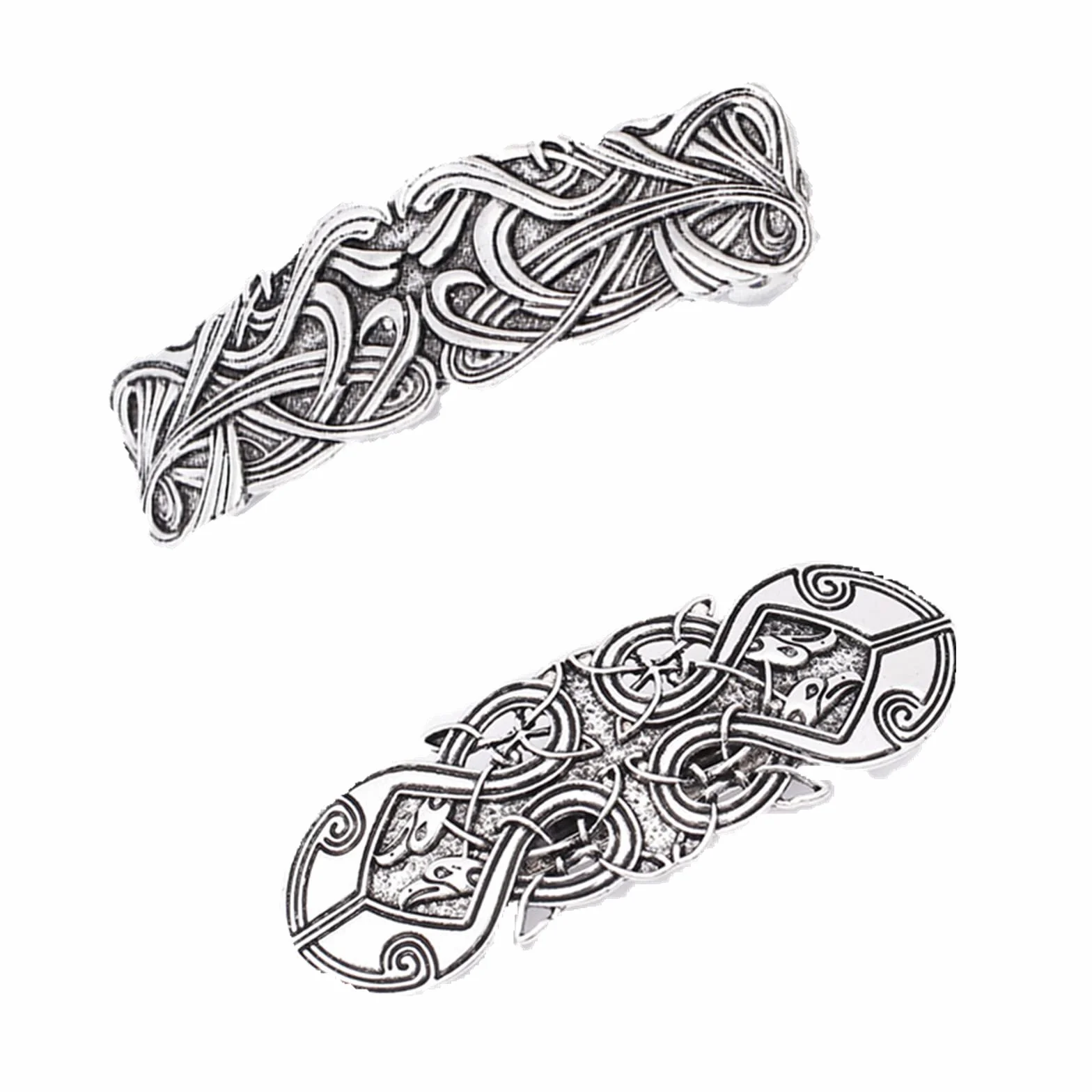 JinYu 2 zestawy srebrnych, długich i cienkich, ręcznie robionych spinek do włosów, metalowe spinki do włosów w stylu francuskim, spinki do włosów dla kobiet i dziewcząt