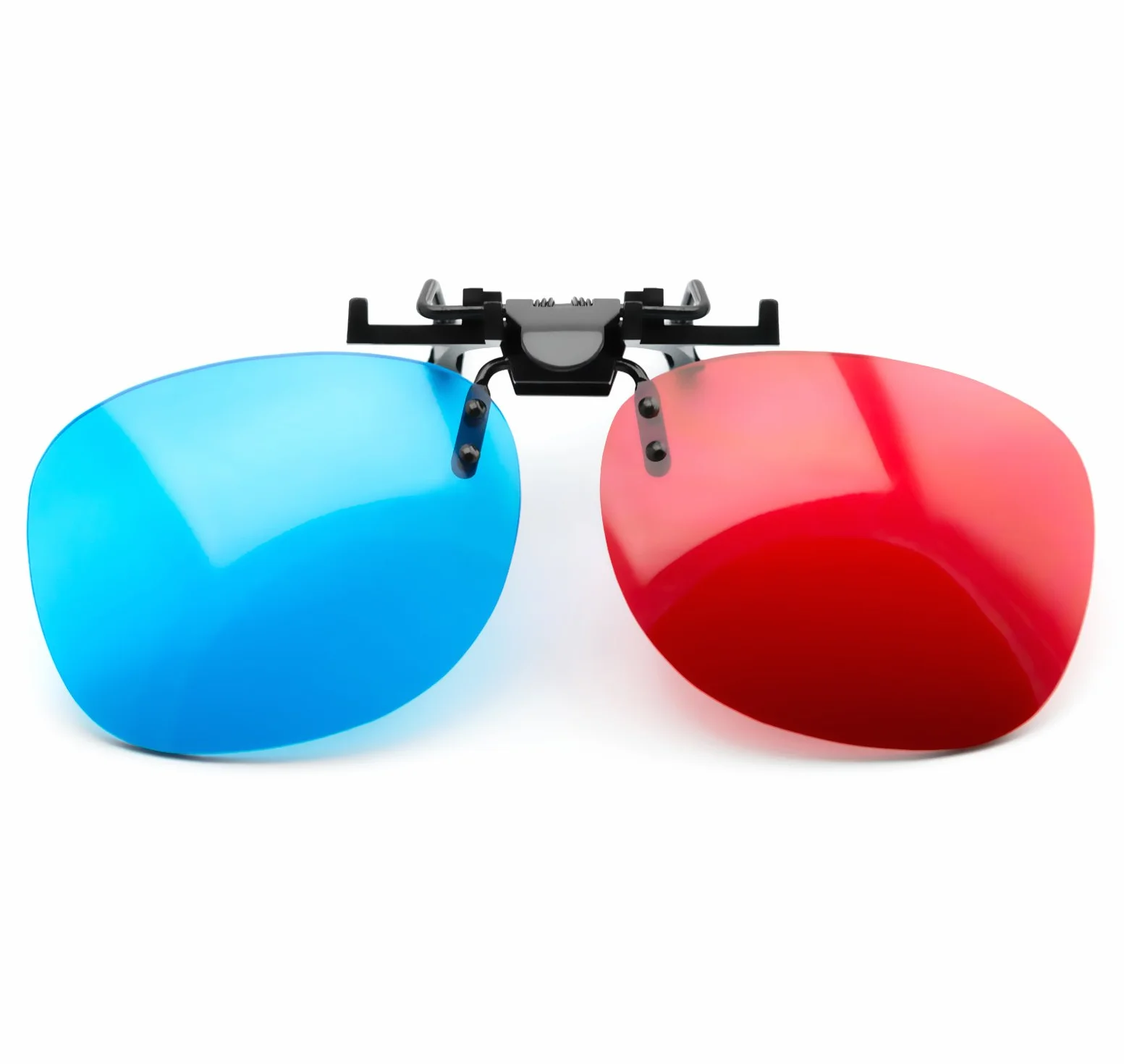 Okulary 3D Clip-On czerwone/niebieskie (okulary anaglifowe 3D) dla osób noszących okulary, telewizor, gry komputerowe itp.