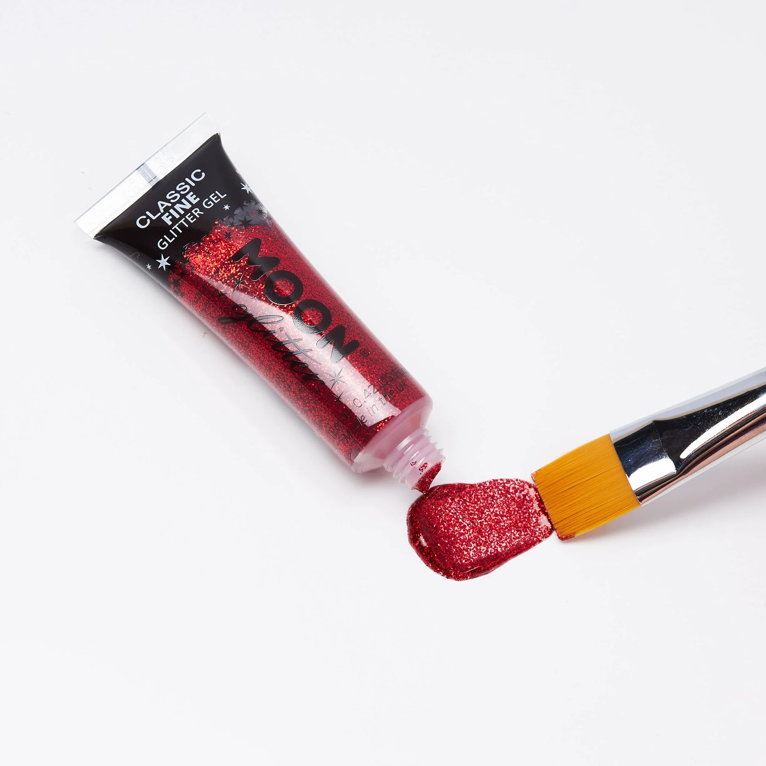 Moon Glitter - Klasyczny cienki błyszczący żel - 12 ml - Czerwony - Brokat do twarzy.