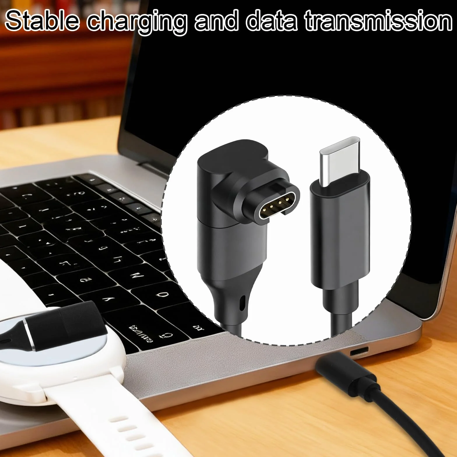 Ładowarka do Zegarka, 1m Kabel Ładowania Zegarka Port USB C Rdzeń Miedziany do Fenix 8 7 6, Forerunner 935 245 265 255 645 45, Vivoactive 4 3, Instinct, Venu 3, Epix, Vivomove, Tactix Delta