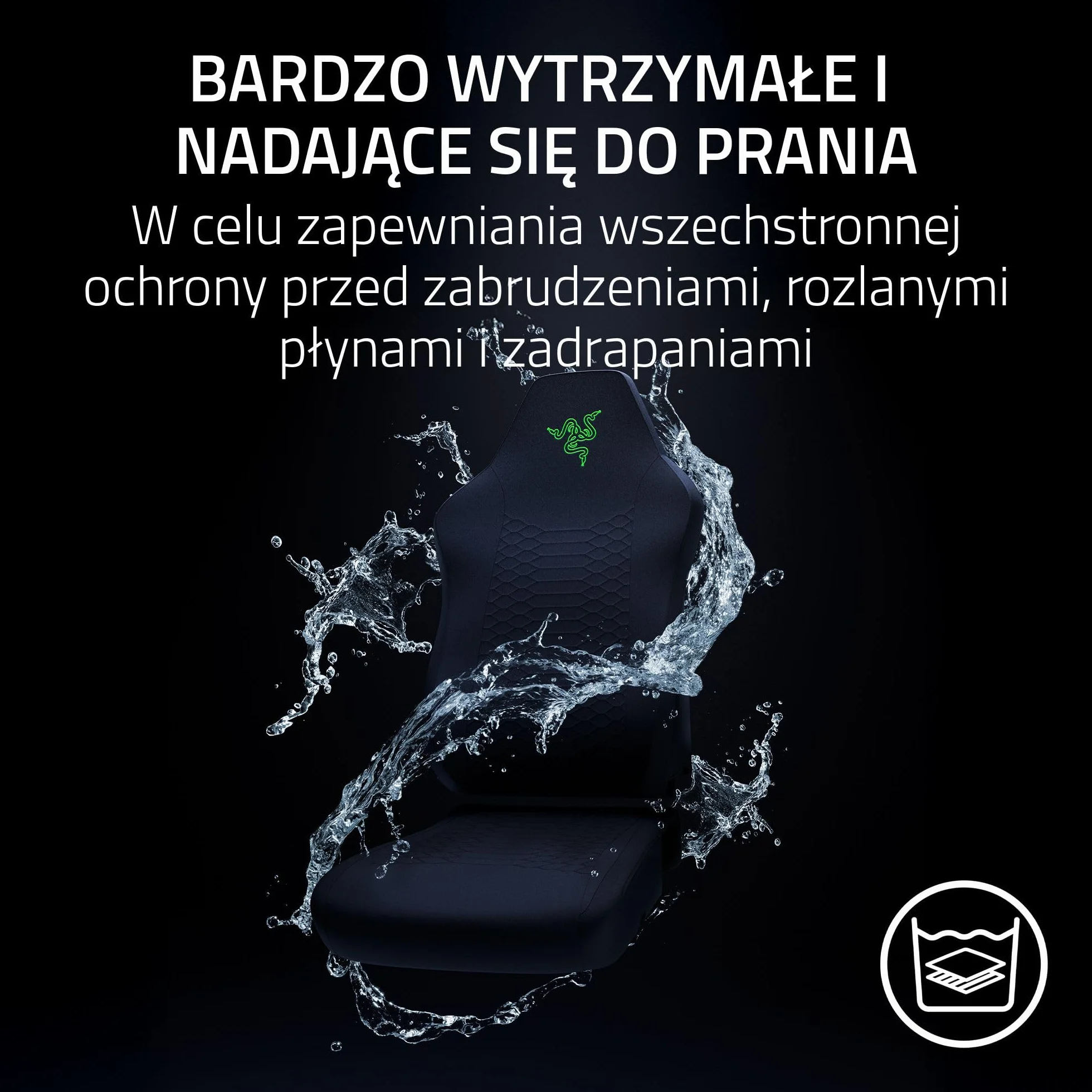 Razer Gaming Chair Sleeves - zaprojektowane Iskur V2 X - wytrzymałe i w pełni nadające się do prania - ochrona przed brudem i plamami (2 sztuki na oparcie i siedzisko) Czarny