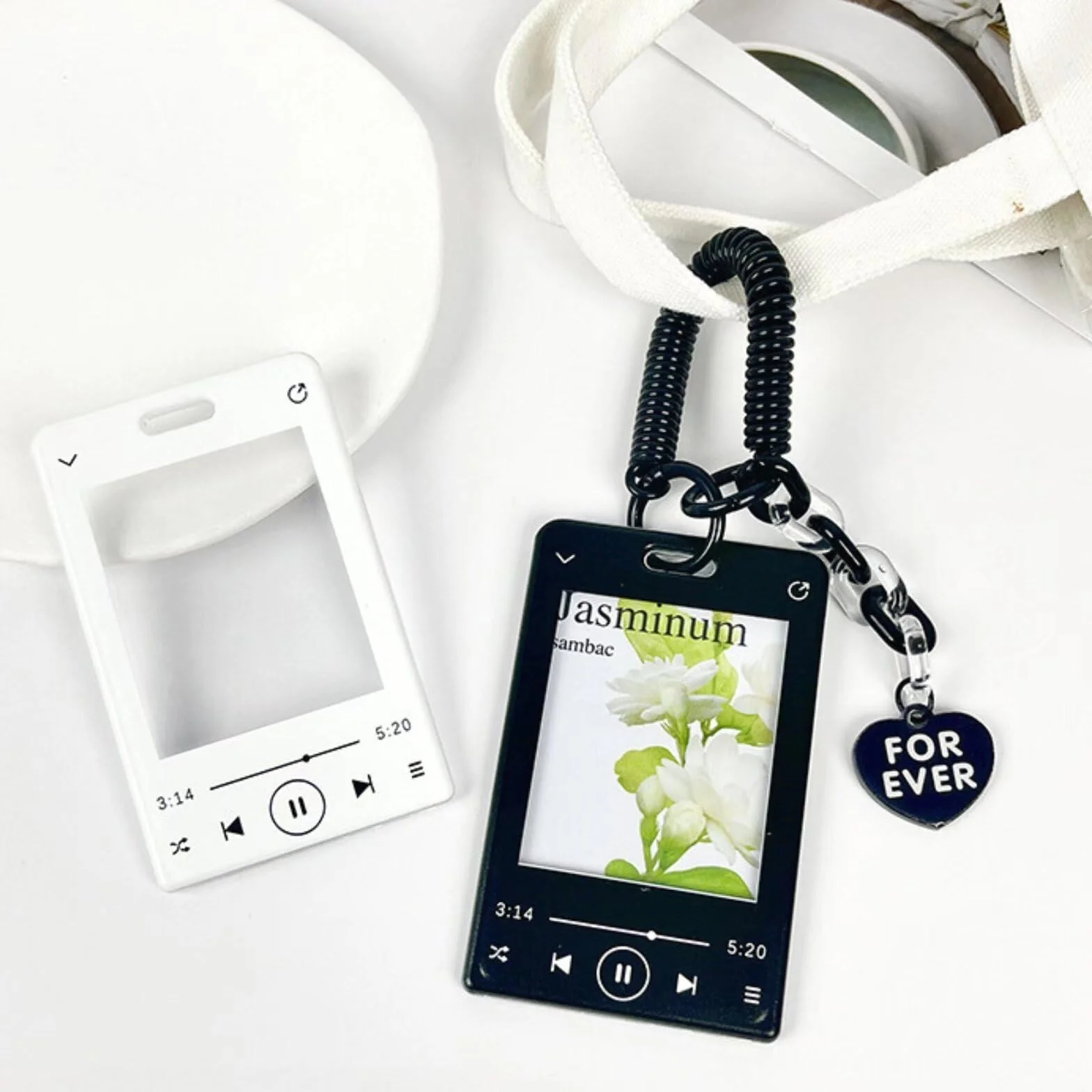 Odtwarzacz muzyczny Kpop, uchwyt na fotokartkę, akrylowe etui na karty, ramki na zdjęcia, górne ładowarki na karty, 7 x 10 cm, uchwyt na karty fotograficzne, brelok Kpop, album Kpop, czarny