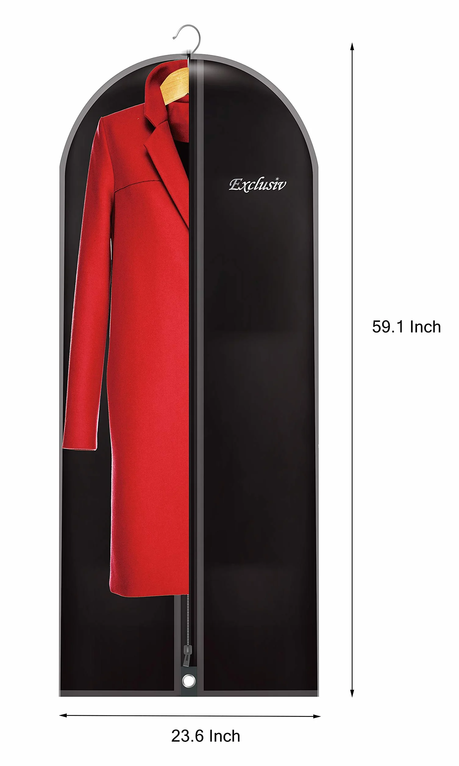 Pokrowiec na garnitur 150 x 60 cm torba na ubrania Oxford z kieszenią na buty czarny