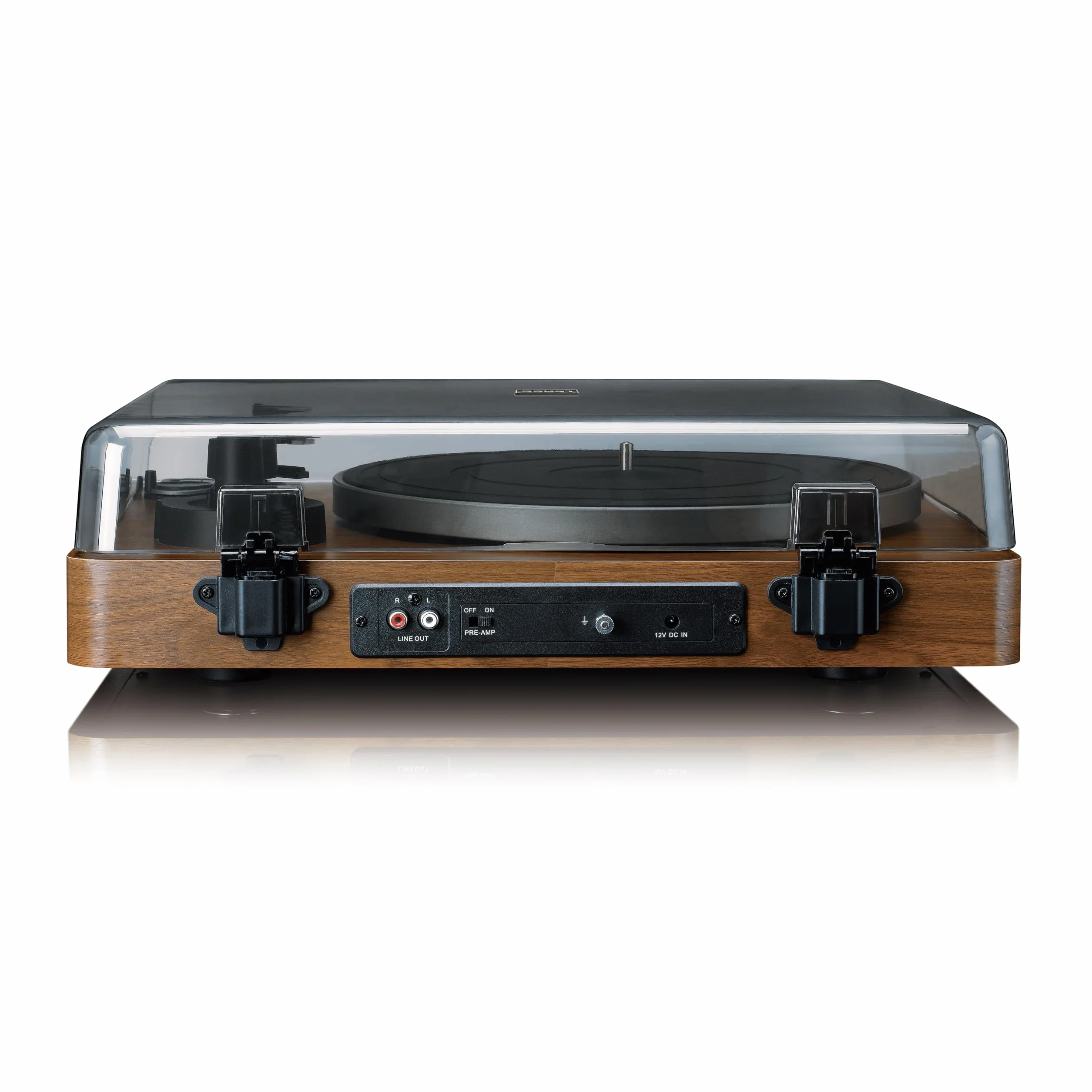 Lenco LBTA-165WD Vollautomatischer Plattenspieler, Bluetooth 5.3, Holzgehäuse, metalowa plattenteller i AT3600L Tonabnehmer - Auto-Start i Auto-Return - 2 Geschwindigkeiten (33/45 U/min) - integruje