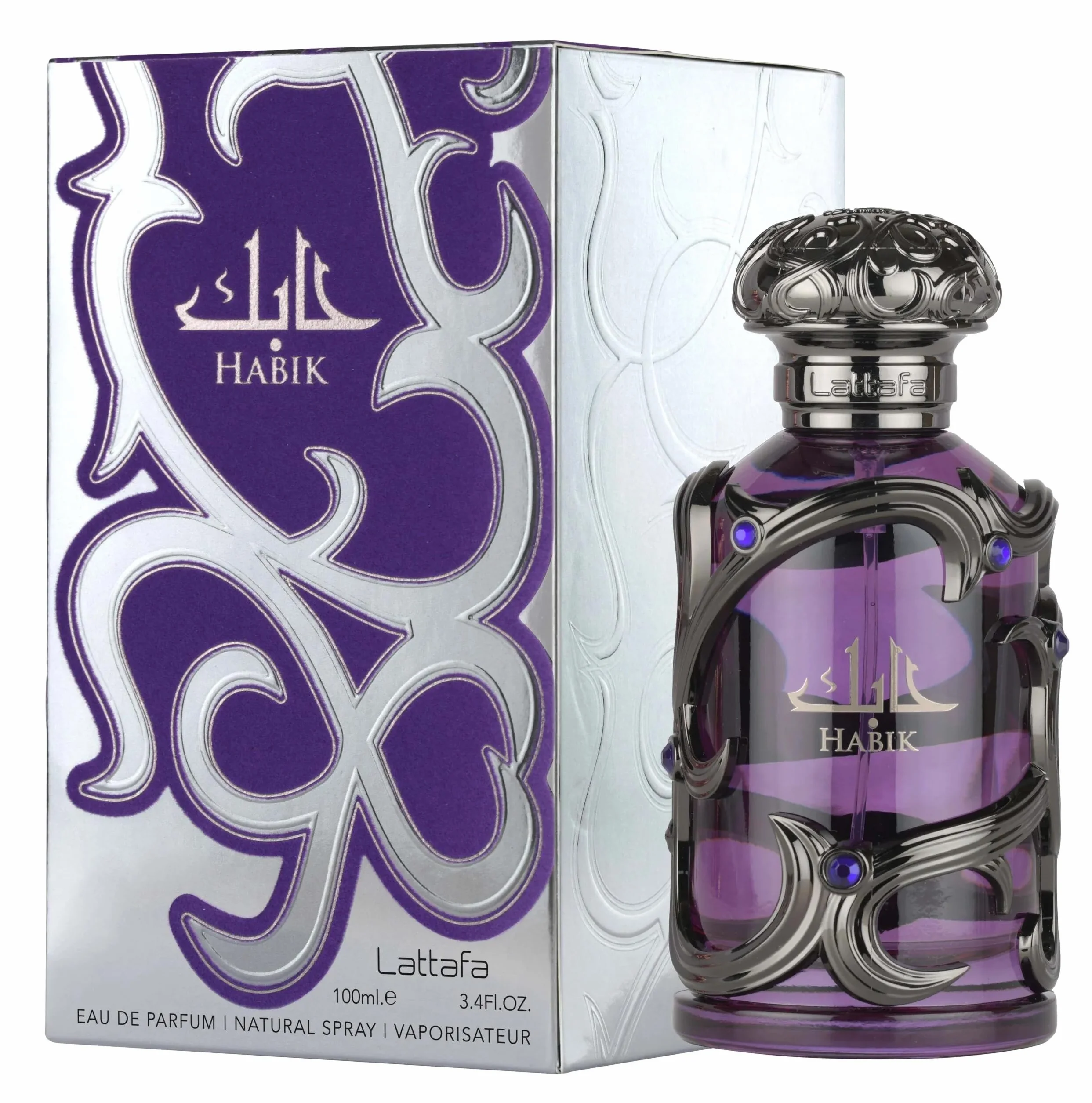 Lattafa Habik Spicy, Aromatic, Woody, Musky, Eau de Parfum Spray Long-Lasting Fragrance for Men, 3,4 uncji / 100 ml