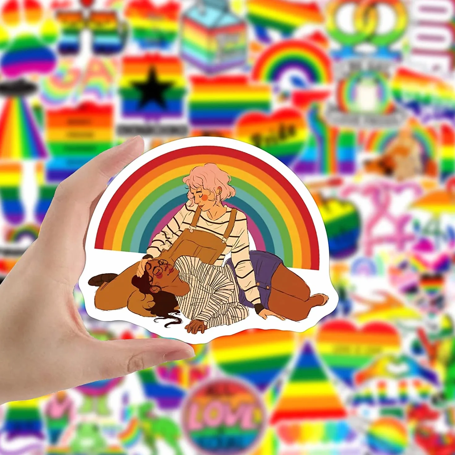 MOGADEE Pride naklejki LGBTQ, zestaw 53 sztuk, naklejki na rower, Pride, wodoodporne naklejki winylowe, na samochód, motocykl, rower, snowboard, bagaż, laptop