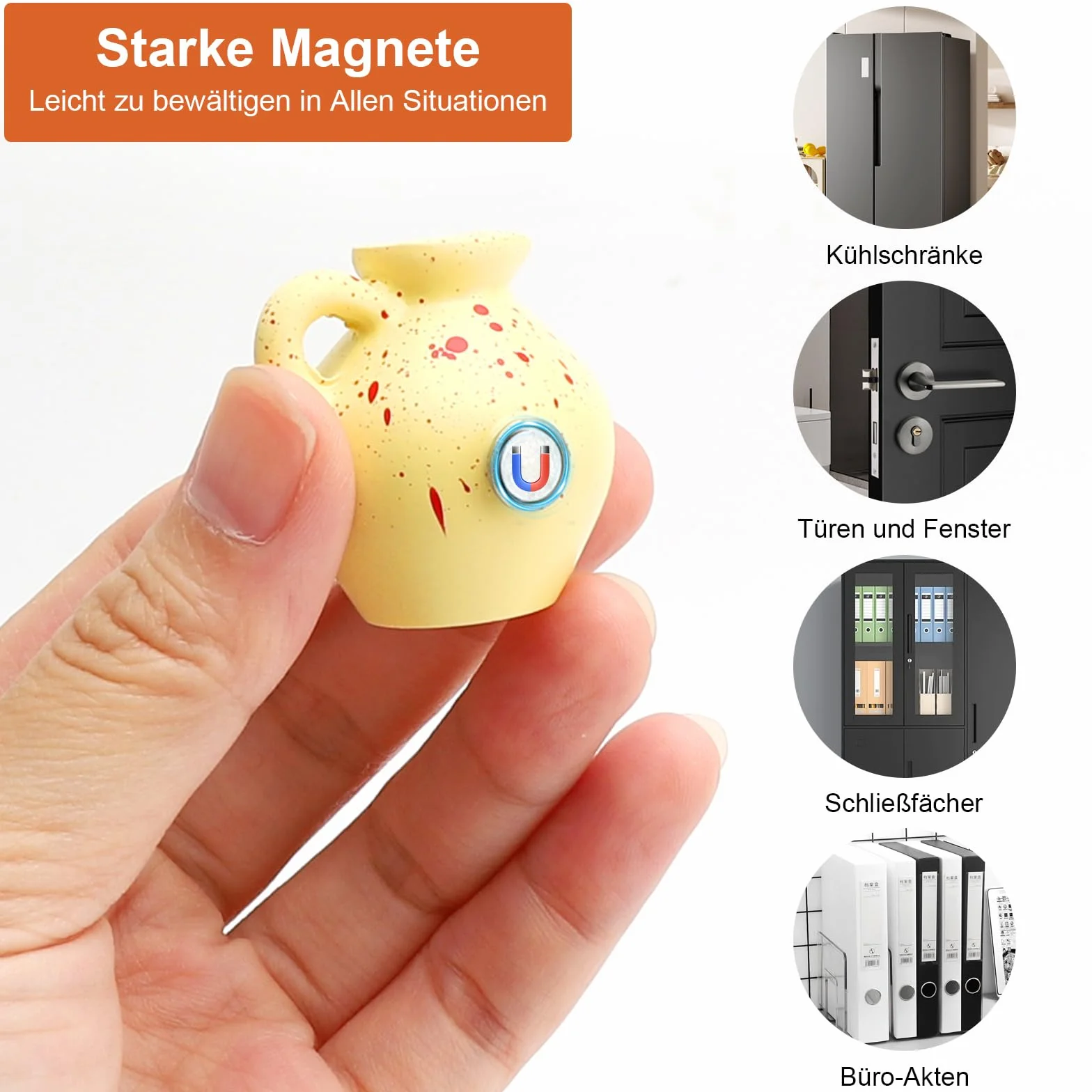 APOMOONS 8 sztuk mini wazonów magnetycznych 3D z żywicy, dekoracja na lodówkę, zestaw DIY