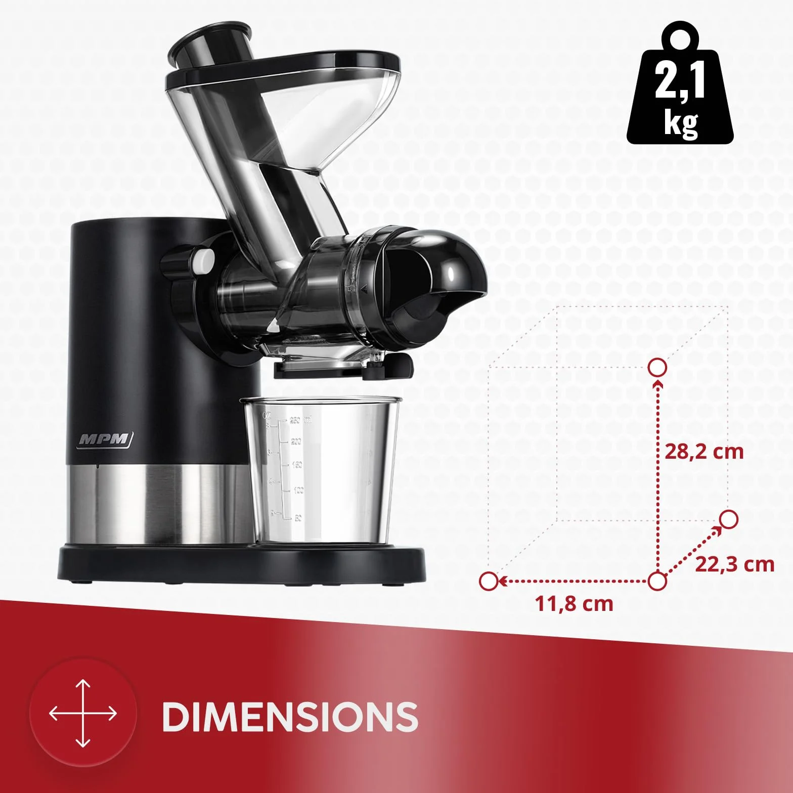 Sokowirówka MPM MSO-17 Slow Juicer 450 W stal nierdzewna
