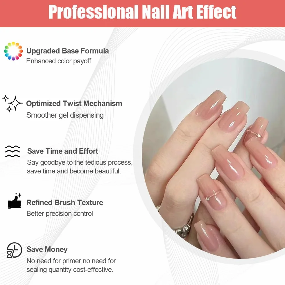 6 sztuk pisaków do paznokci do paznokci, bez UV, szybkoschnący lakier do paznokci, zestaw artystyczny do naturalnych paznokci w 6 kolorach, do profesjonalnego manicure, dziewcząt i kobiet, w