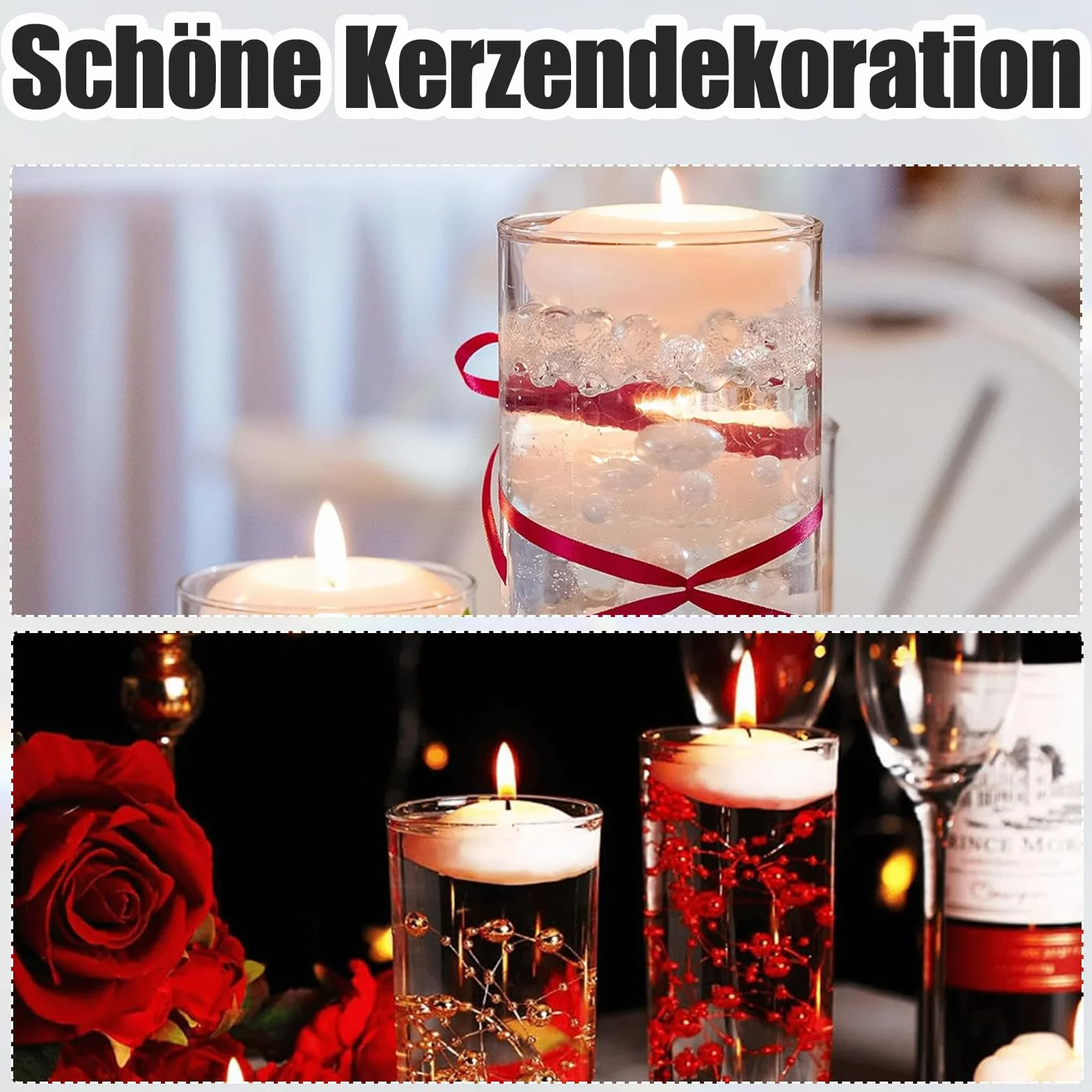 Przezroczyste perły wodne, 20 000 sztuk, 7-10 mm, dekoracyjne perły wodne do kwiatów i roślin, przezroczyste kulki wodne, żelowe kulki do robienia świec, centrów weselnych, wypełnianie wazonów