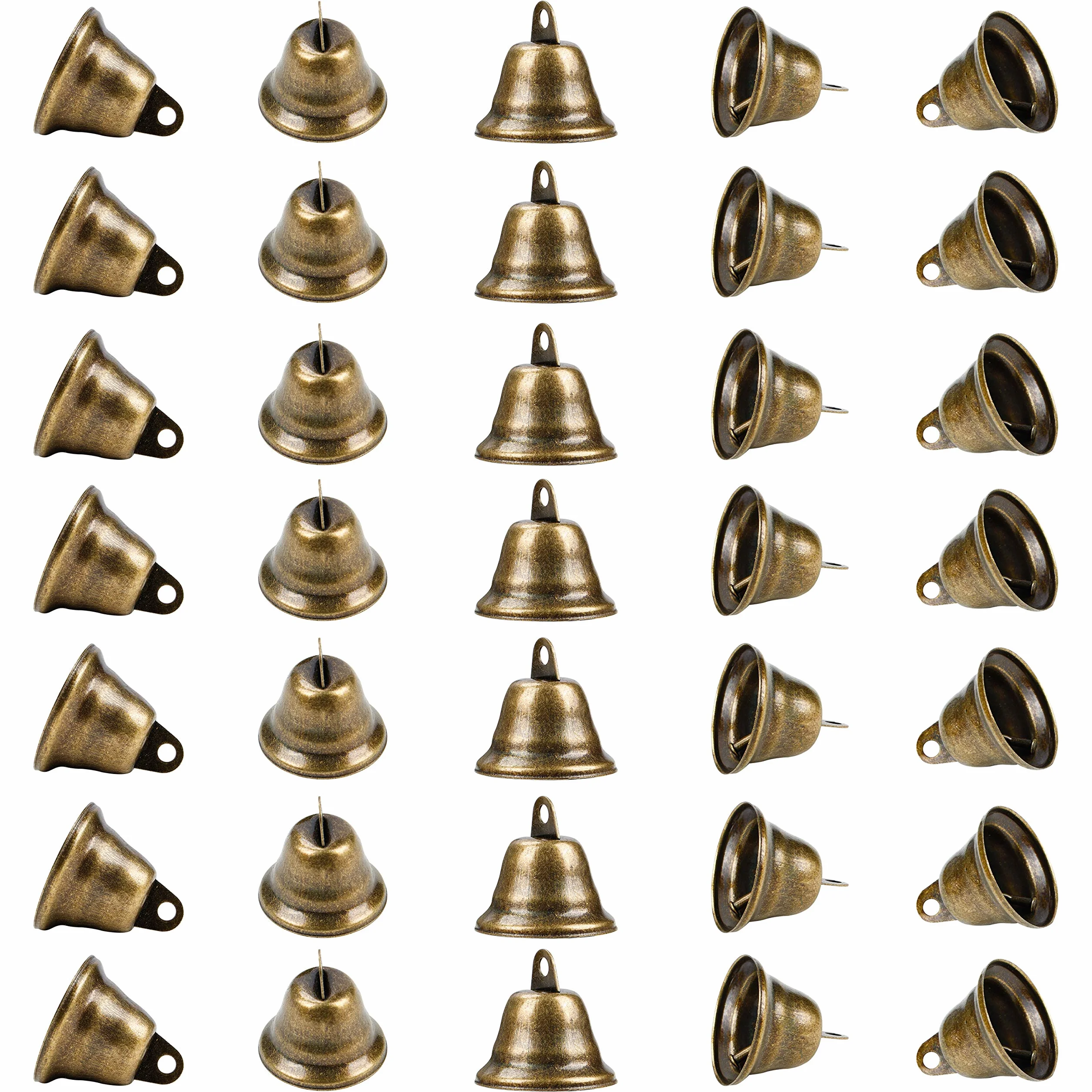 Belle Vous 35 Pack Vintage Brons Hantverks Klingande Bjällror 40 x 35 mm Mini Bjällror DIY Dekoration