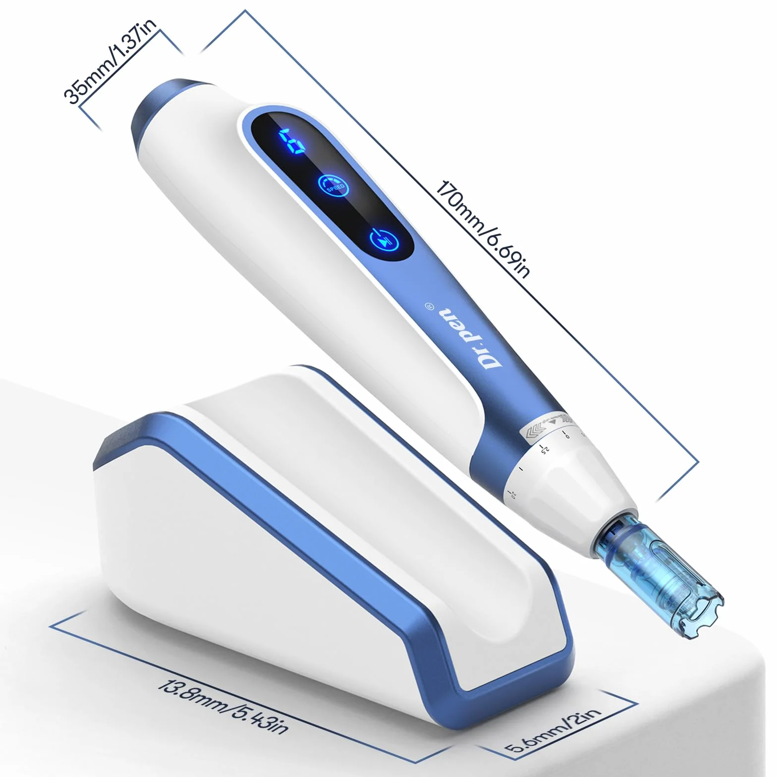 Dr. pen Ultima A11 Microneedling Pen – Skuteczny przeciwko zmarszczkom | Inteligentna baza czujnikowa, wygodny bezprzewodowy design, idealny do salonów kosmetycznych i do użytku domowego | Idealny
