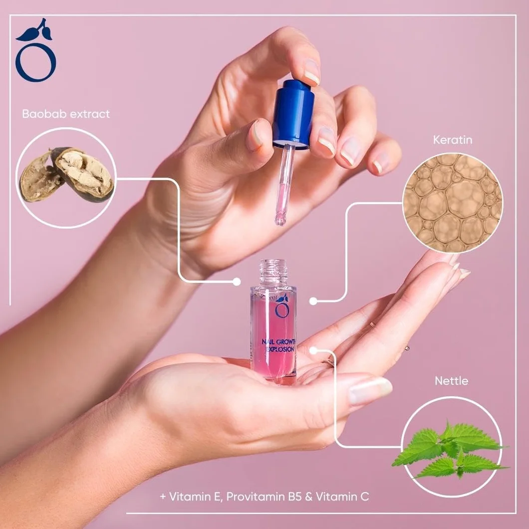 Herome Eksplozja Wzrostu Paznokci Herome - 7 ml - Bogata w krzem formuła, nawilża i przyspiesza wzrost paznokci, dzięki czemu paznokcie błyskawicznie stają sie mocne, gładkie i zdrowe.