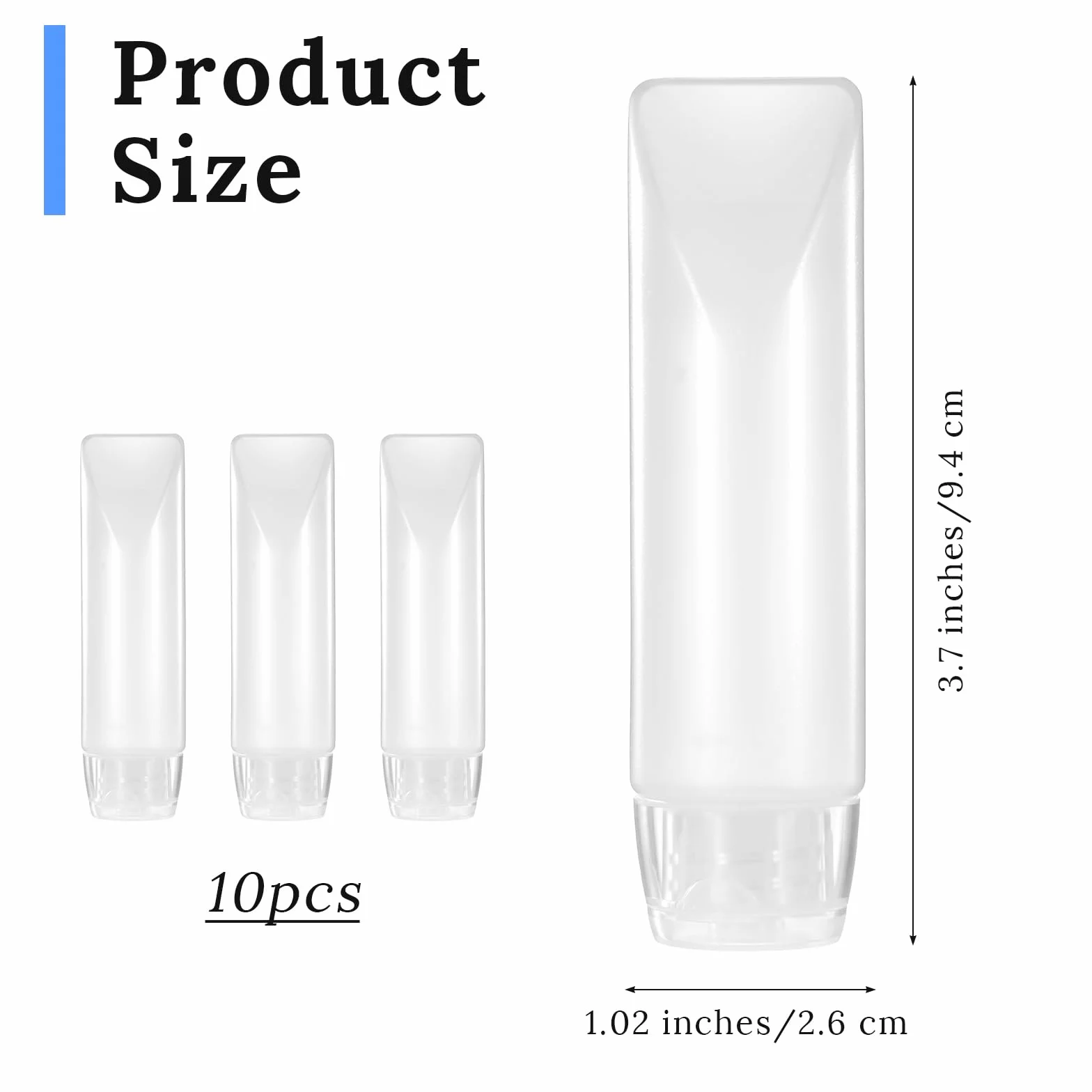 10 małych butelek zgniatających, białe, do wielokrotnego napełniania, puste tubki z tworzywa sztucznego, 28 ml, do wielokrotnego napełniania, przenośne, szczelne tubki do szamponu, kremu
