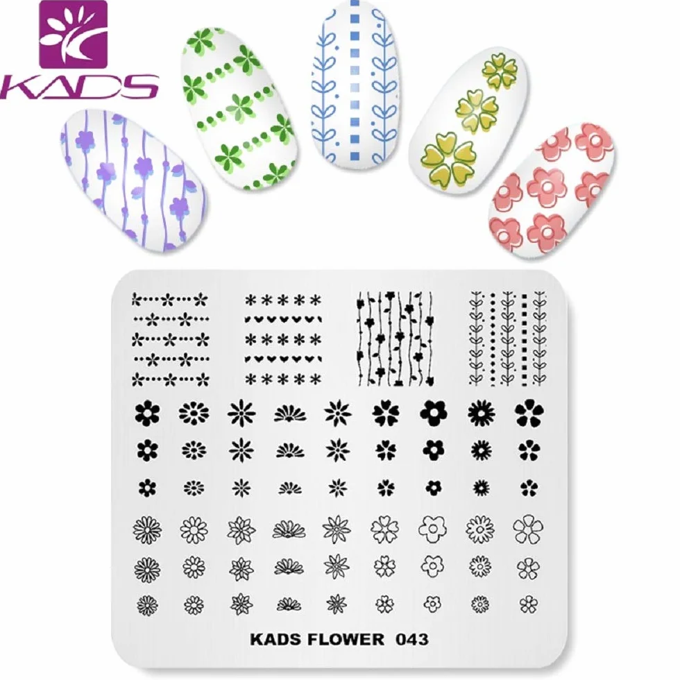 KADS Nail Stamping Plate Kwiat Moda Natura Nail Art Stempel Szablon DIY Obraz Manicure Płyta Narzędzia (FL043)