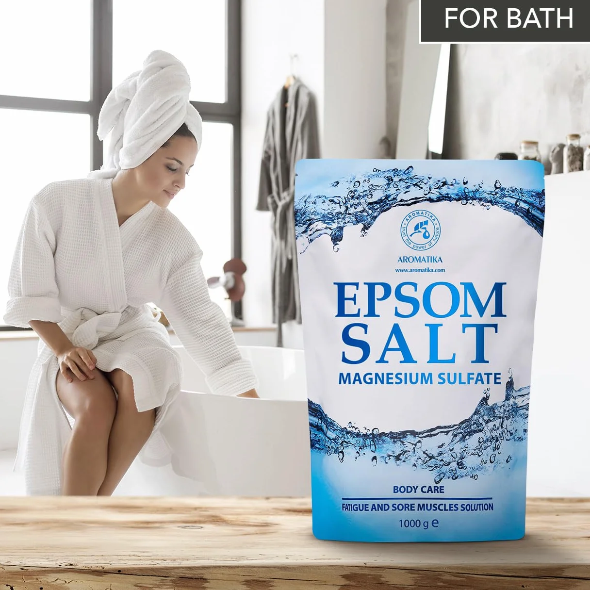 Epsom Bath Salt 5kg - 100% Pure & Natural Epsom Salt - Concentrated Magnesium Sulphate - Soothing & Relieves Sore Muscles - Body Care - Good Skin Care & Muscle Relaxant