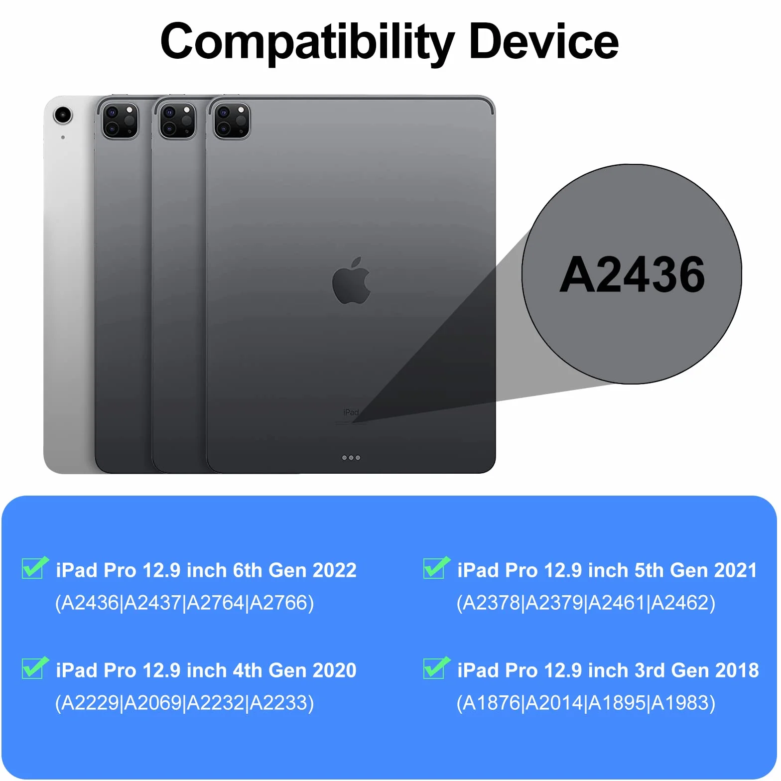 FOGARI Etui na klawiaturę iPad Pro 12,9 6. 2022/5th 2021/4. 2020/3rd Gen 2018, cienkie etui na laptopa z uchwytem na długopisy, hiszpańska bezprzewodowa odłączana klawiatura, czarny