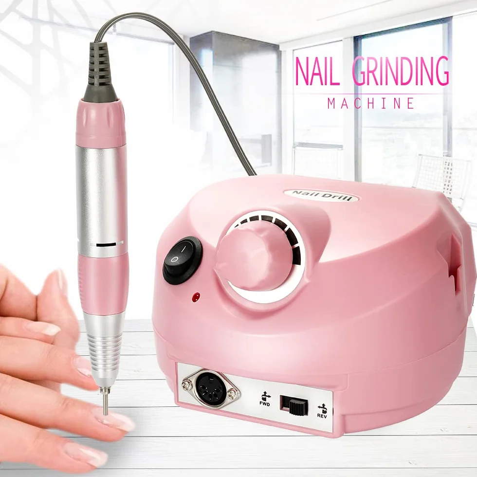 Profesjonalna elektryczna szlifierka do paznokci 30000RPM, Layhou szlifierka do paznokci do manicure pedicure z 6 końcówkami do usuwania lakierów/żelu do domu i salonu, cicha i wolna od wibracji
