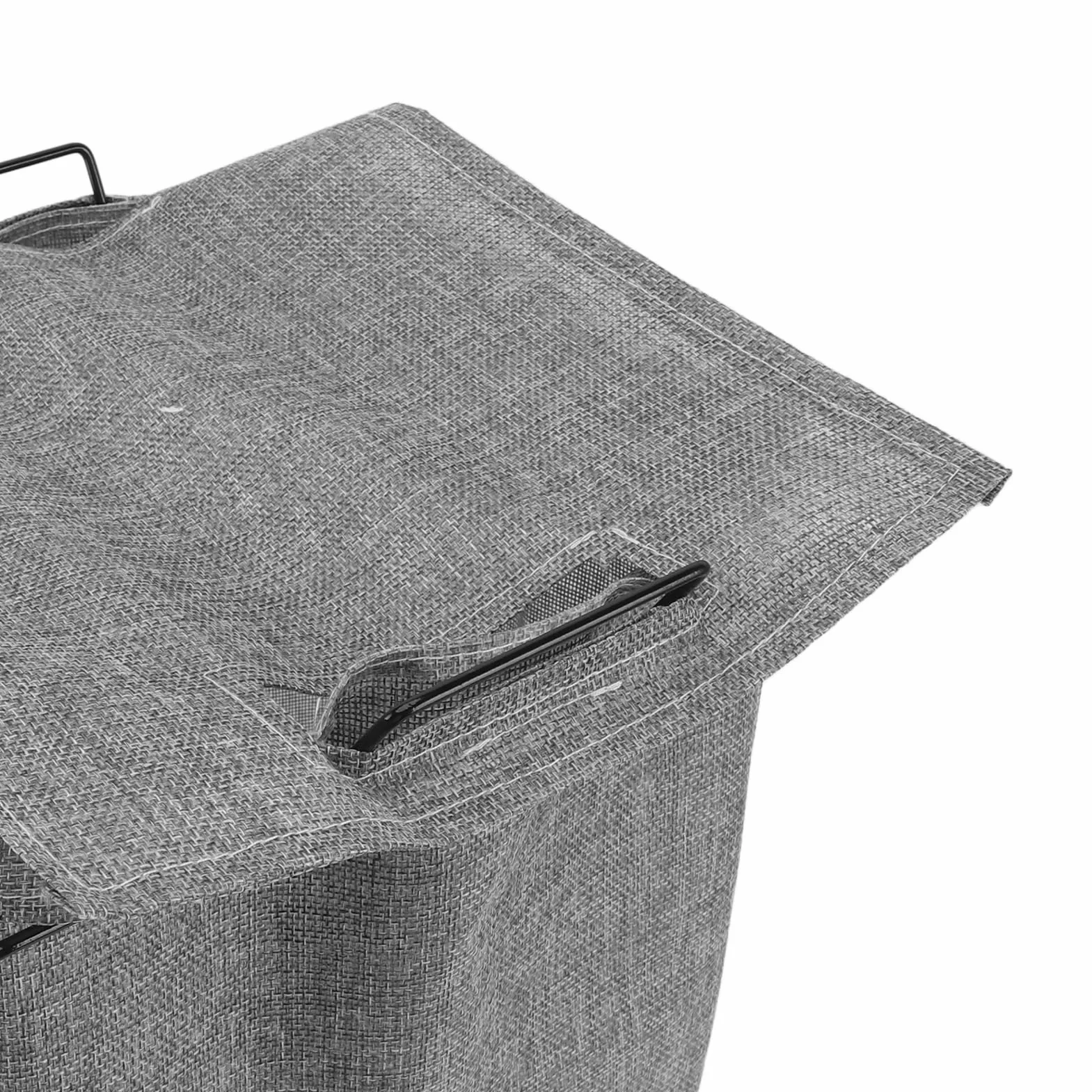 Kadrowa Pranie, Składany Kosz na Pranie z X metalową ramą, Duża pojemność na Brudne Ubrania, Stojący Wysoki Prostokąt (S)