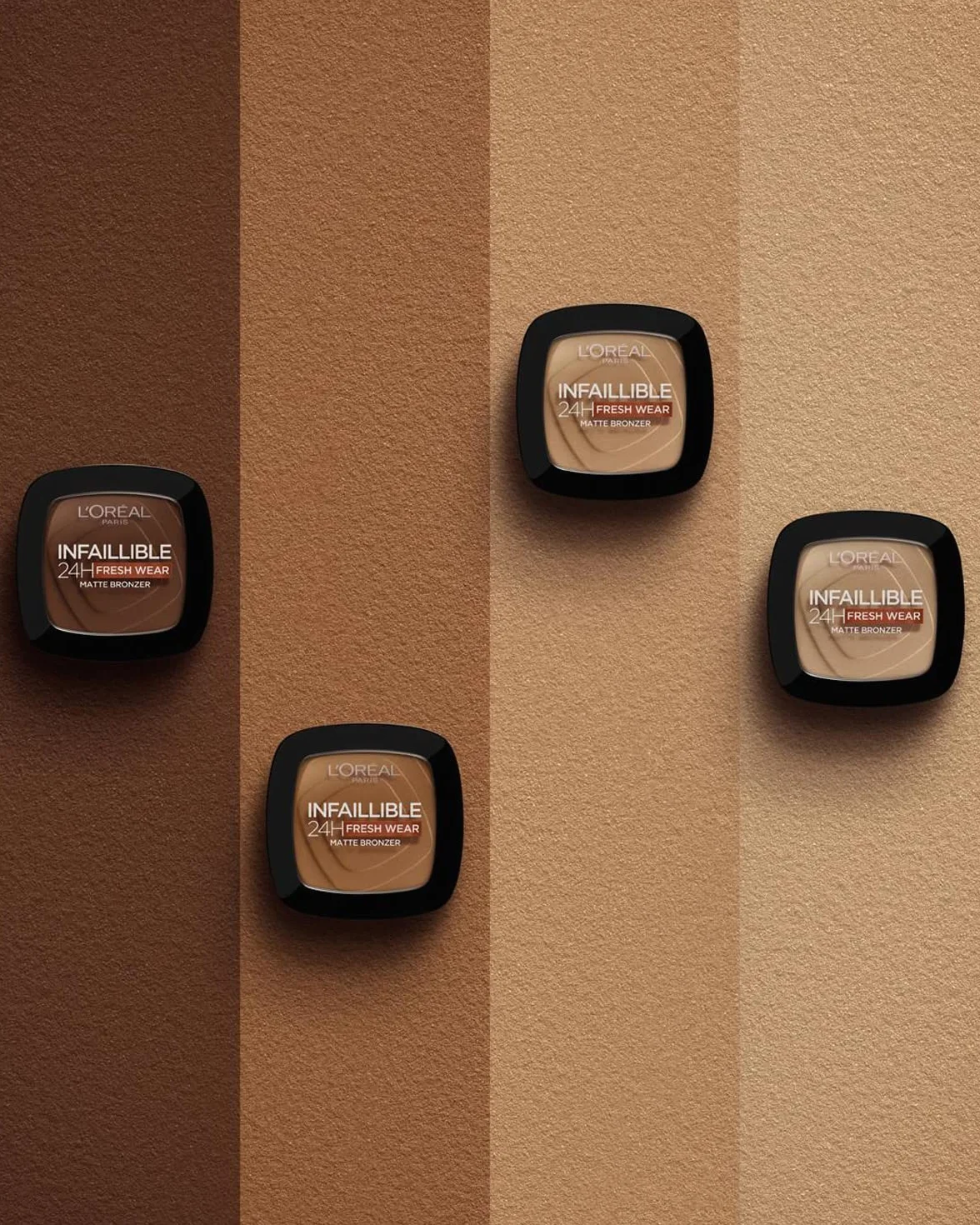 L'Oréal Paris Długotrwały i kryjący bronzer, dla naturalnej i matowej opalenizny, Infaillible 24h Fresh Wear Soft Matte Bronzer, kolor: 300 Light Medium, 1 sztuka
